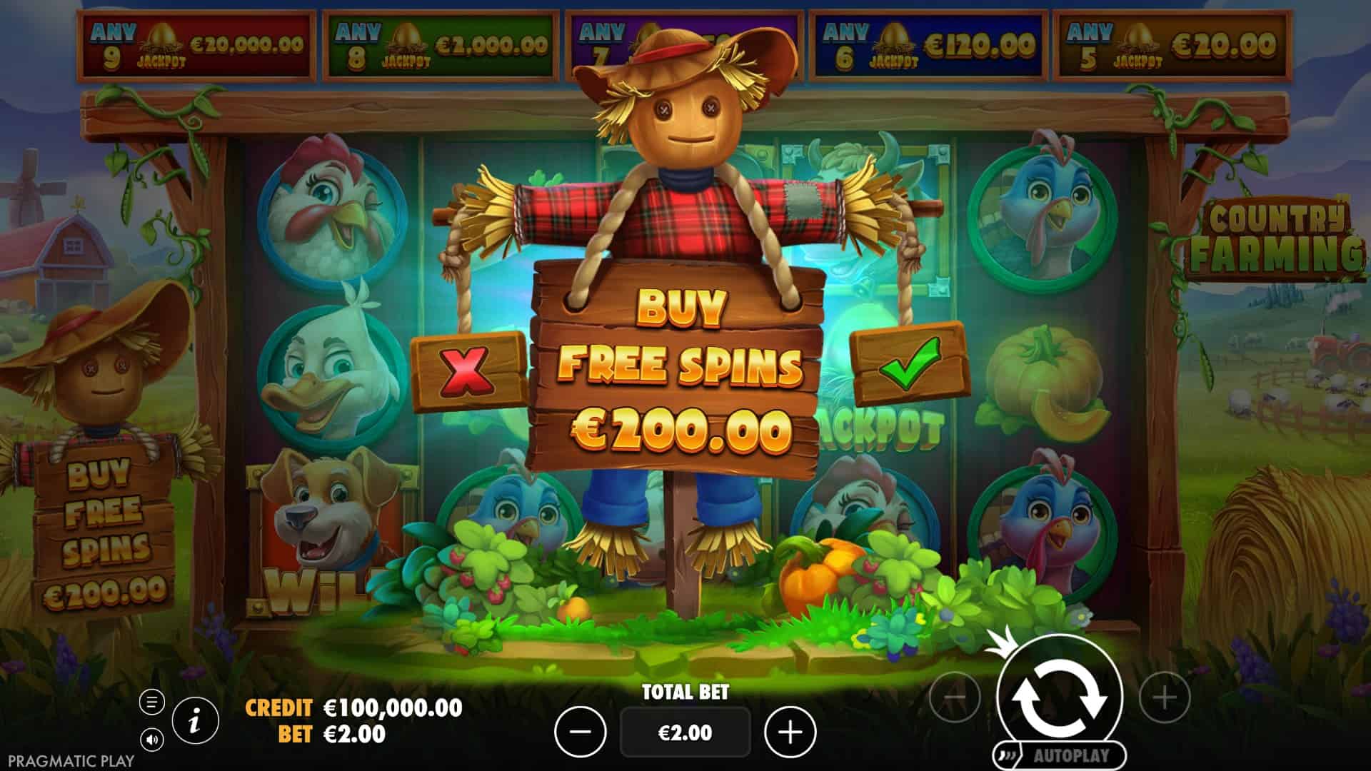 Country Farming Pragmatic Play bonus buy menu