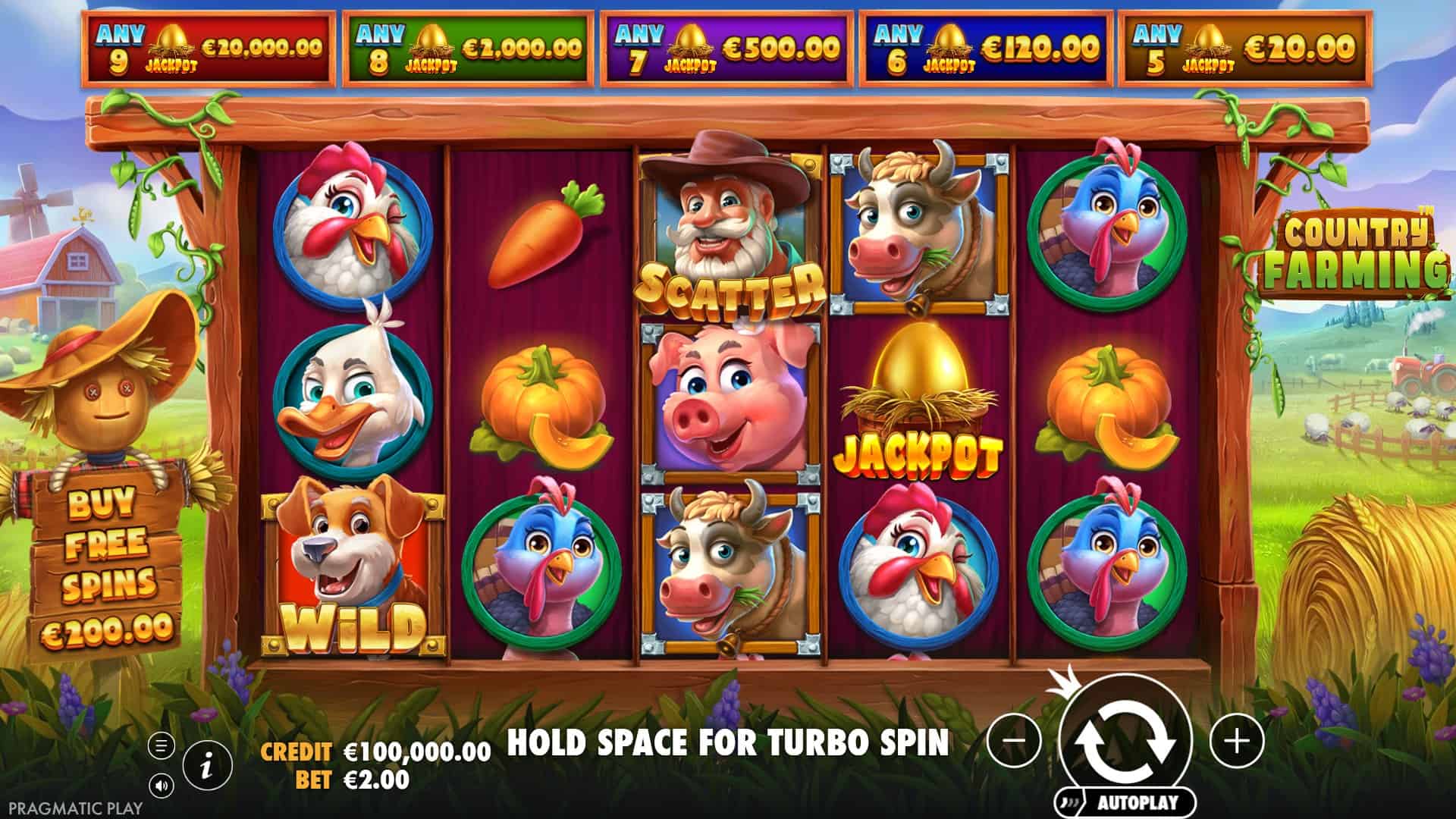 Country Farming Pragmatic Play slot gameplay reels
