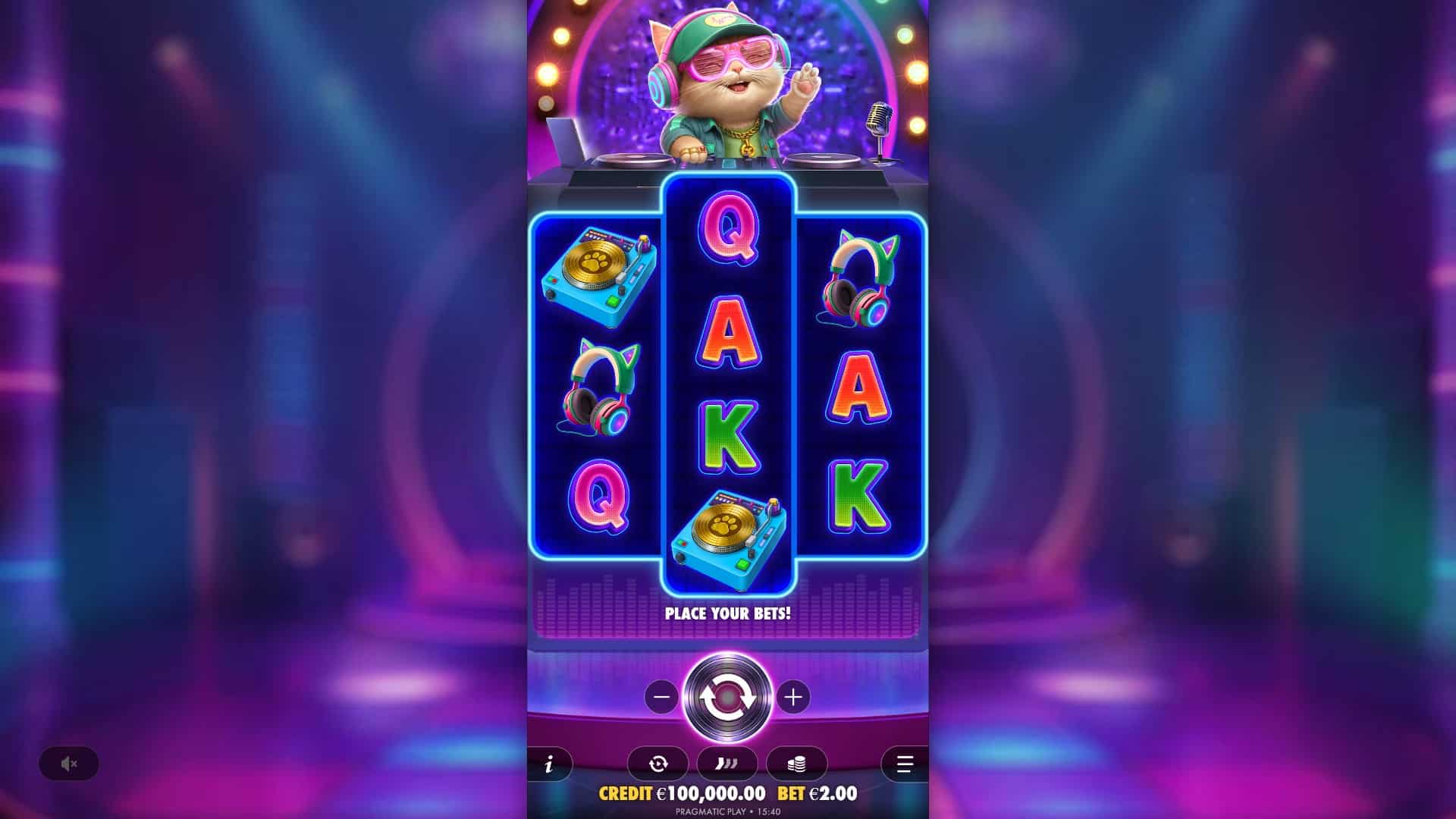 DJ Neko slot gameplay reels