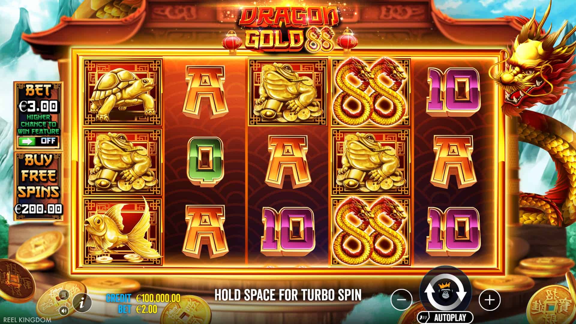 Dragon Gold 88 slot gameplay reels