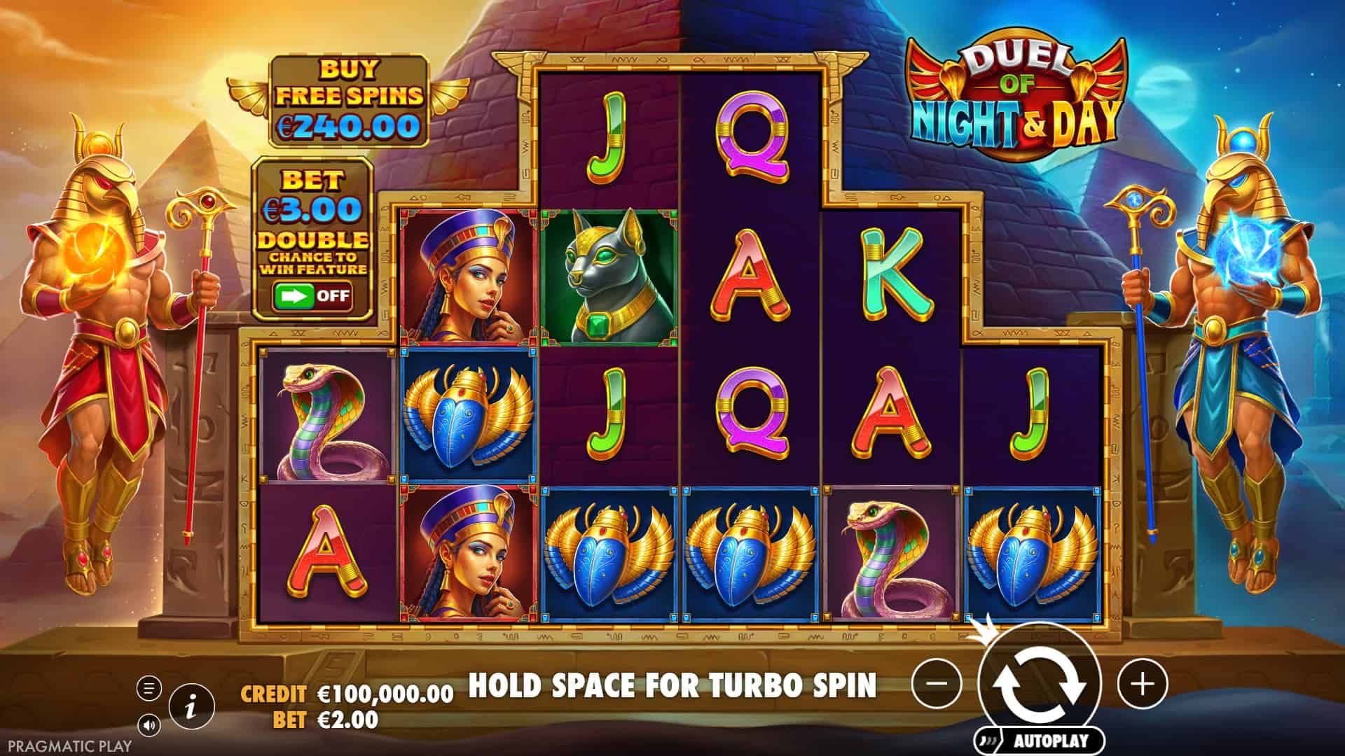 Duel of Night & Day slot gameplay reels