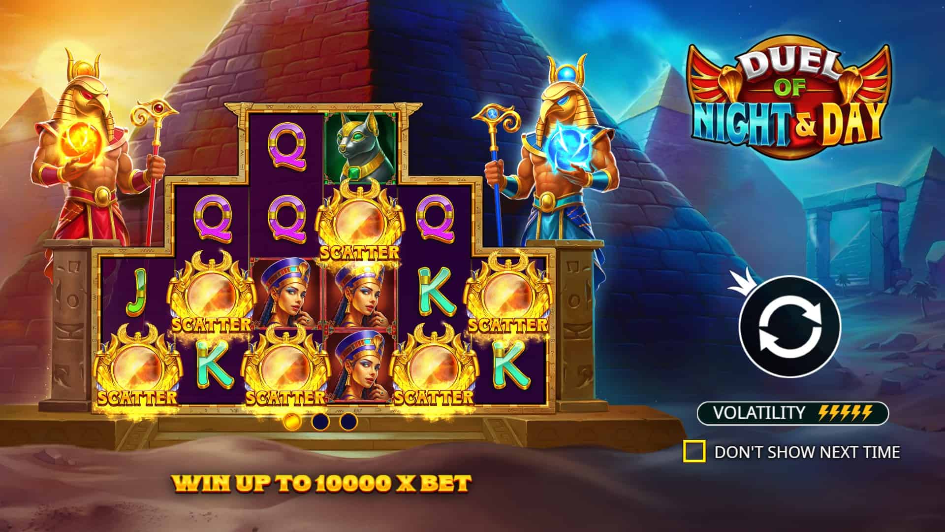 Duel of Night & Day slot intro screen