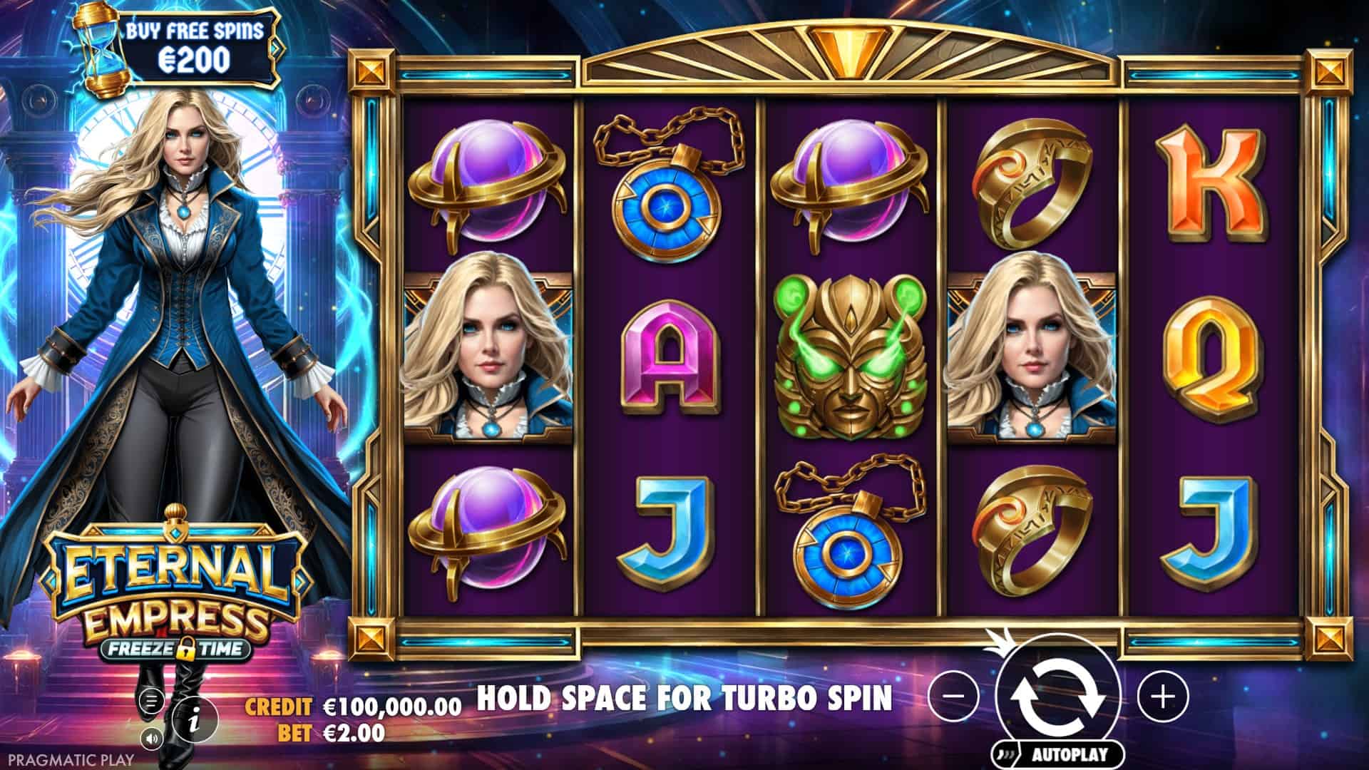 Eternal Empress Freeze Time slot gameplay reels