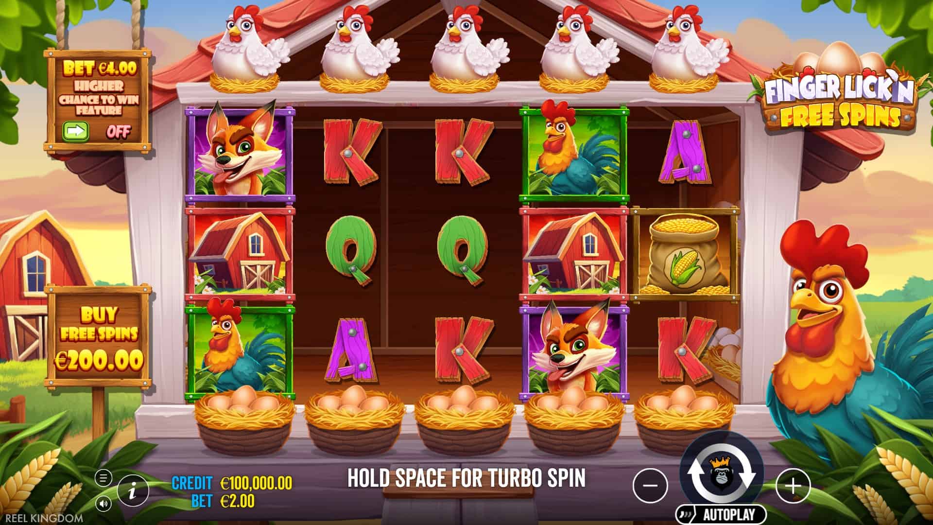 Finger Lick'n Free Spins slot gameplay reels