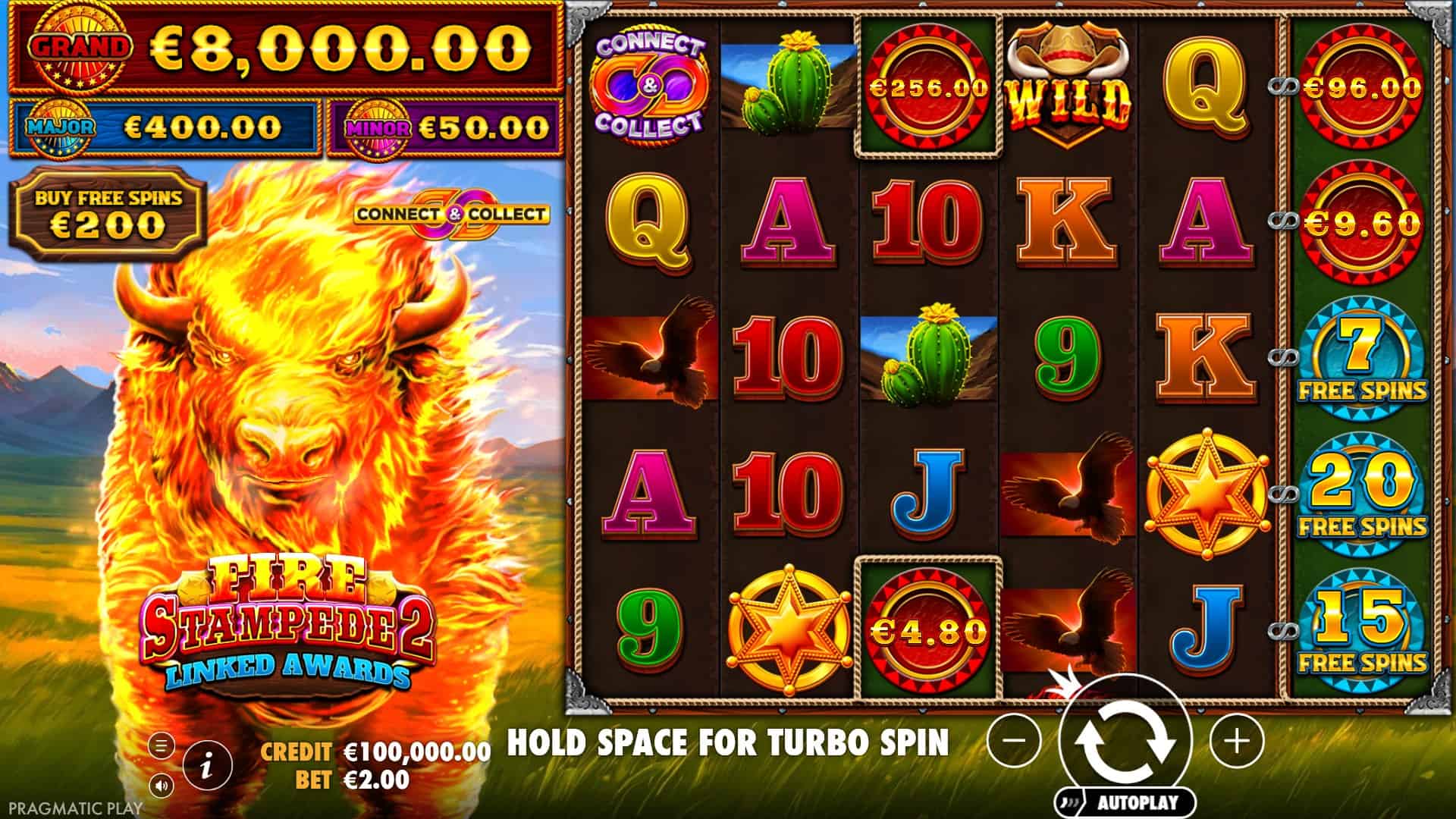 Fire Stampede 2 slot gameplay reels