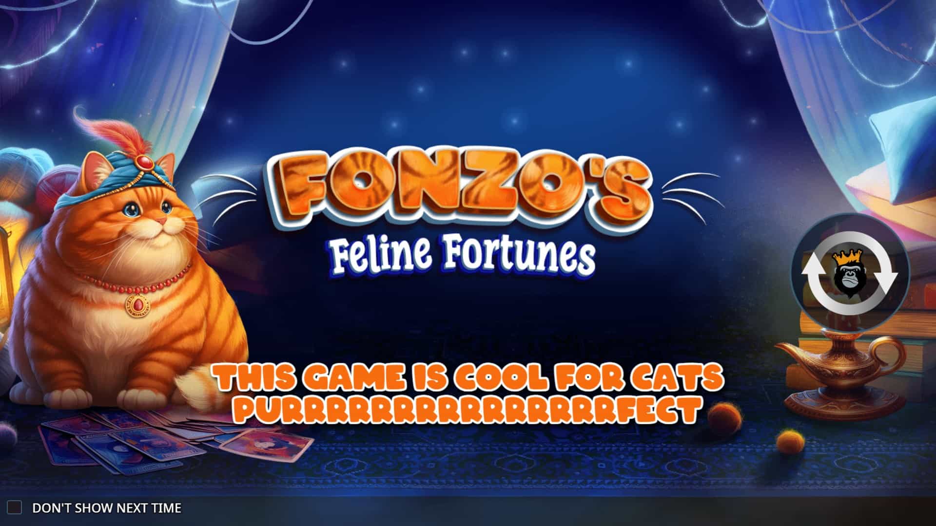 Fonzo’s Feline Fortunes slot intro screen