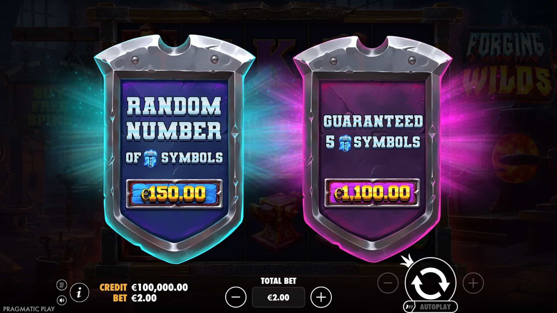Forging Wilds bonus buy menu