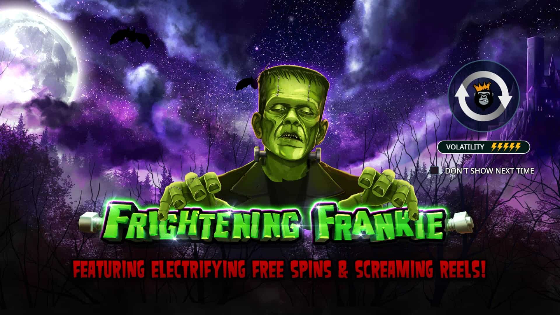 Frightening Frankie slot intro screen