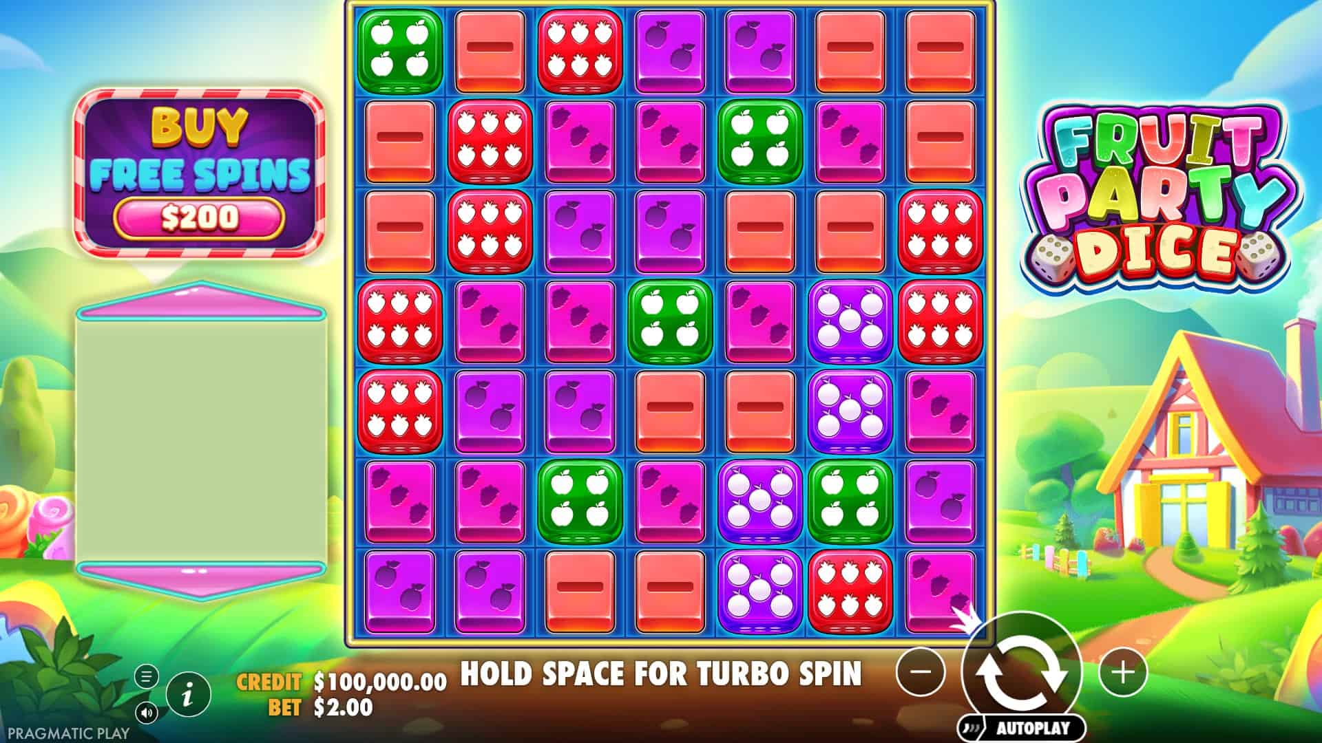 Fruit Party Dice Cluster Pays slot gameplay reels
