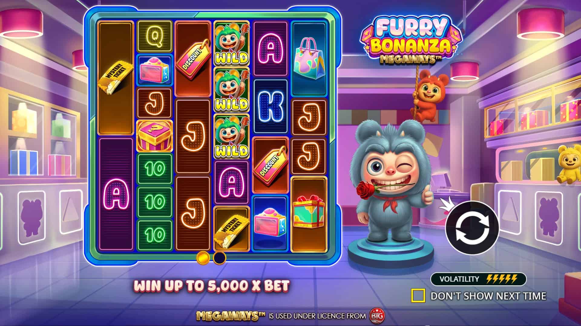Furry Bonanza Megaways slot intro screen