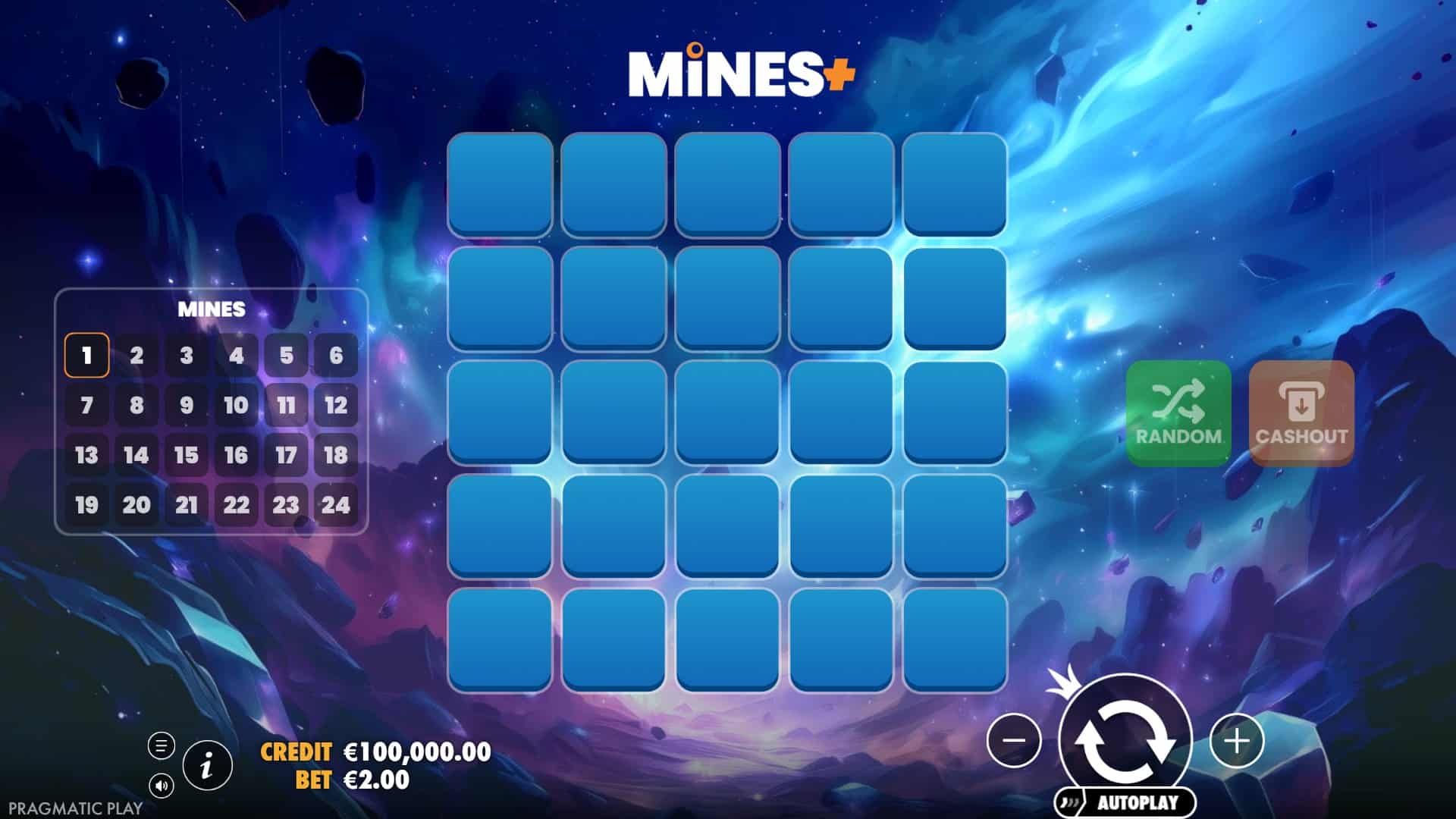 Mines+ slot gameplay reels