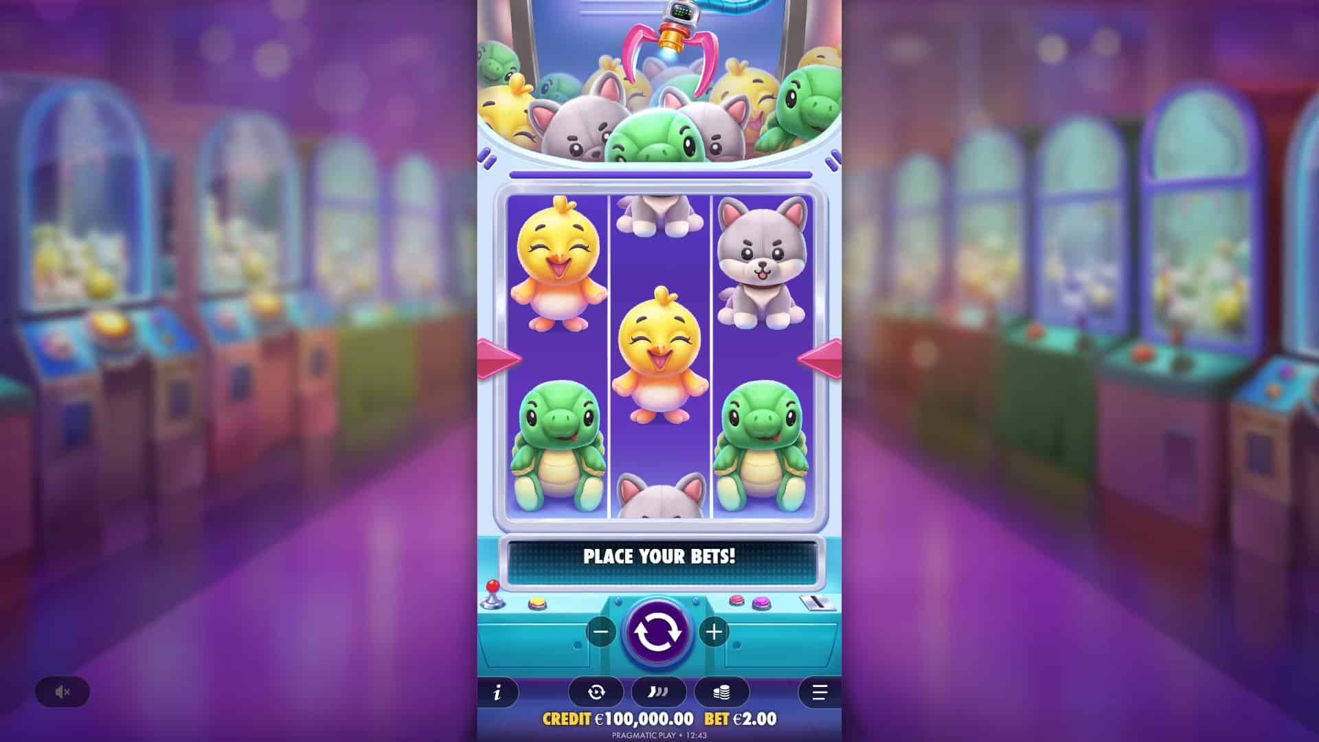 Plushie Wins slot gameplay reels