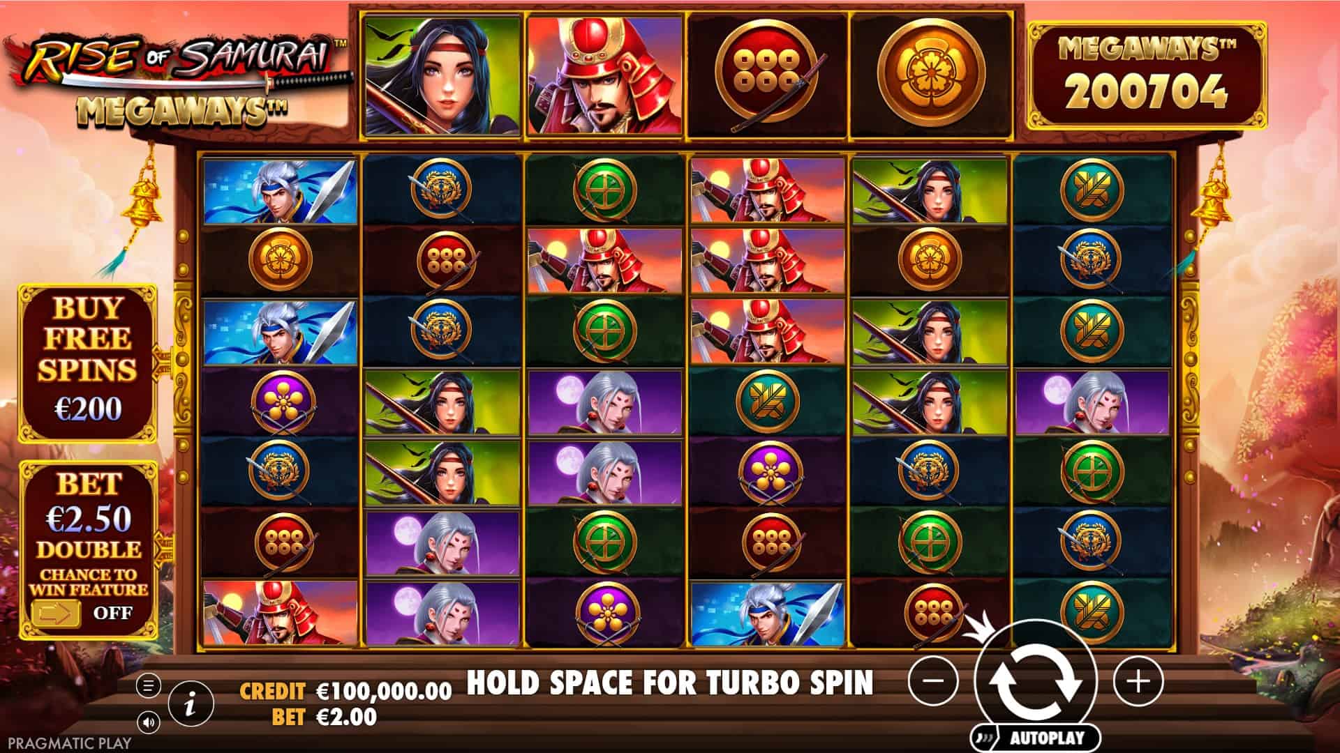 Rise of Samurai 3 slot gameplay reels