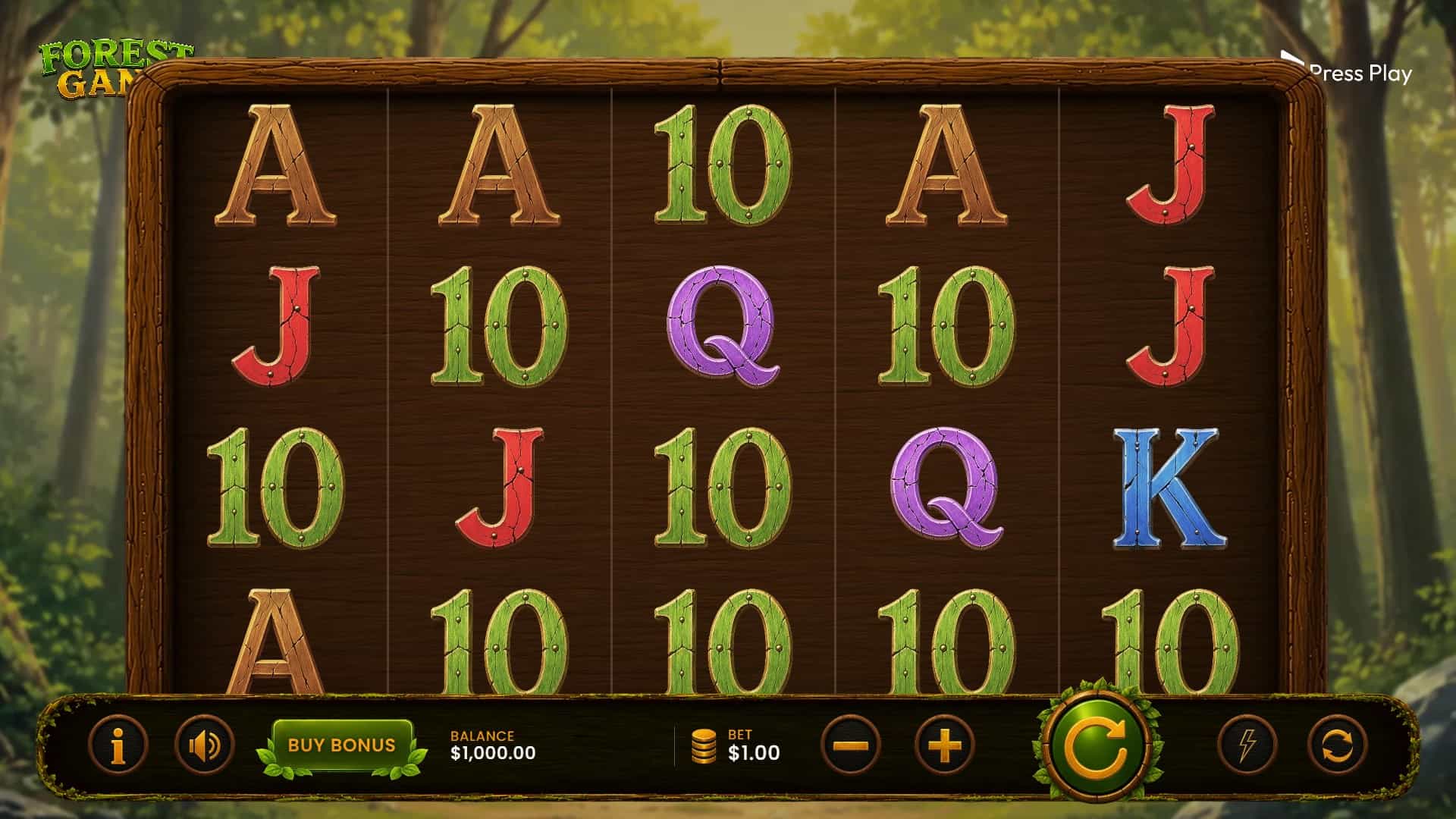 Forest Gang slot gameplay reels