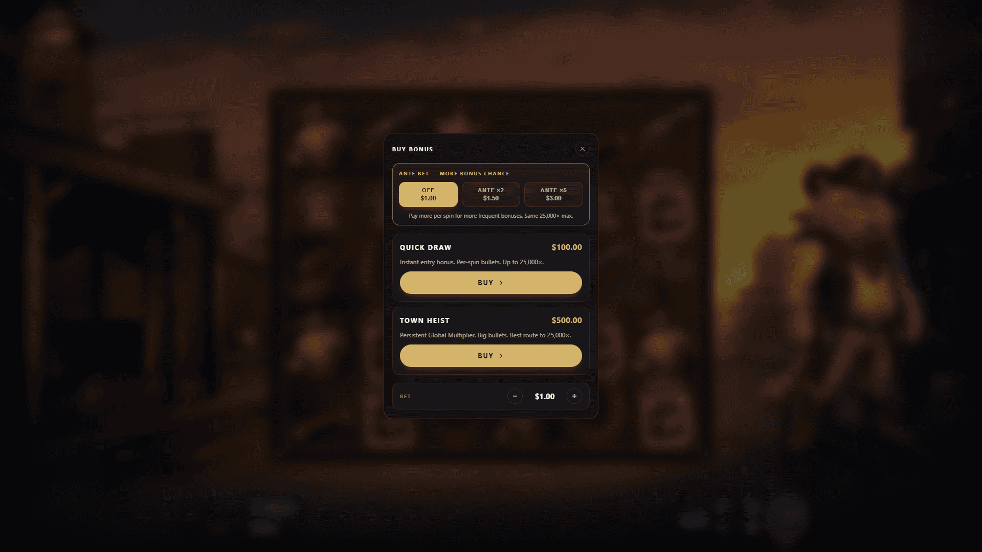 Pawcho Villa bonus buy menu