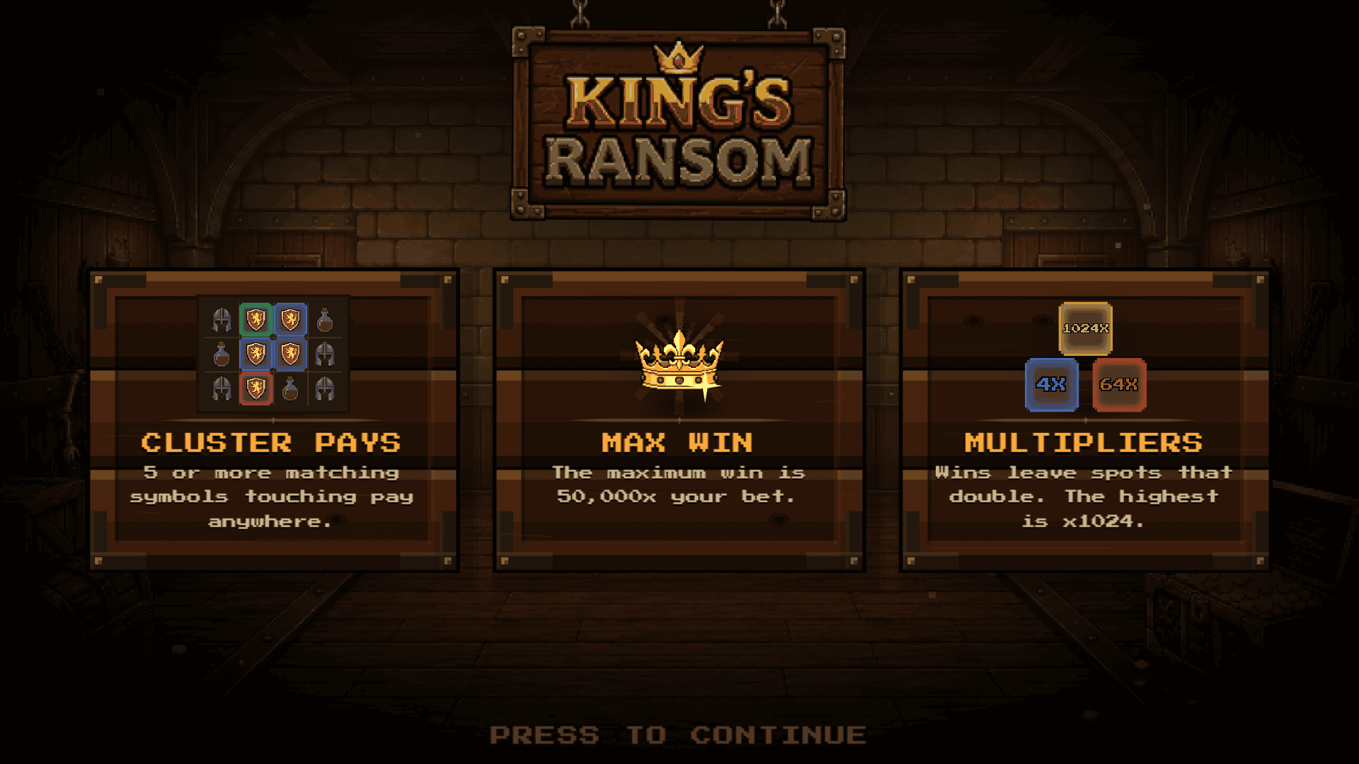 Kings Ransom slot intro screen