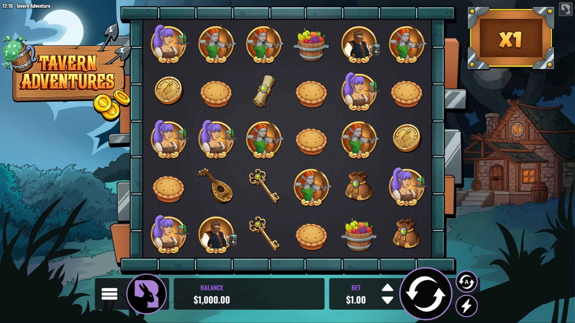 Tavern Adventures slot gameplay reels