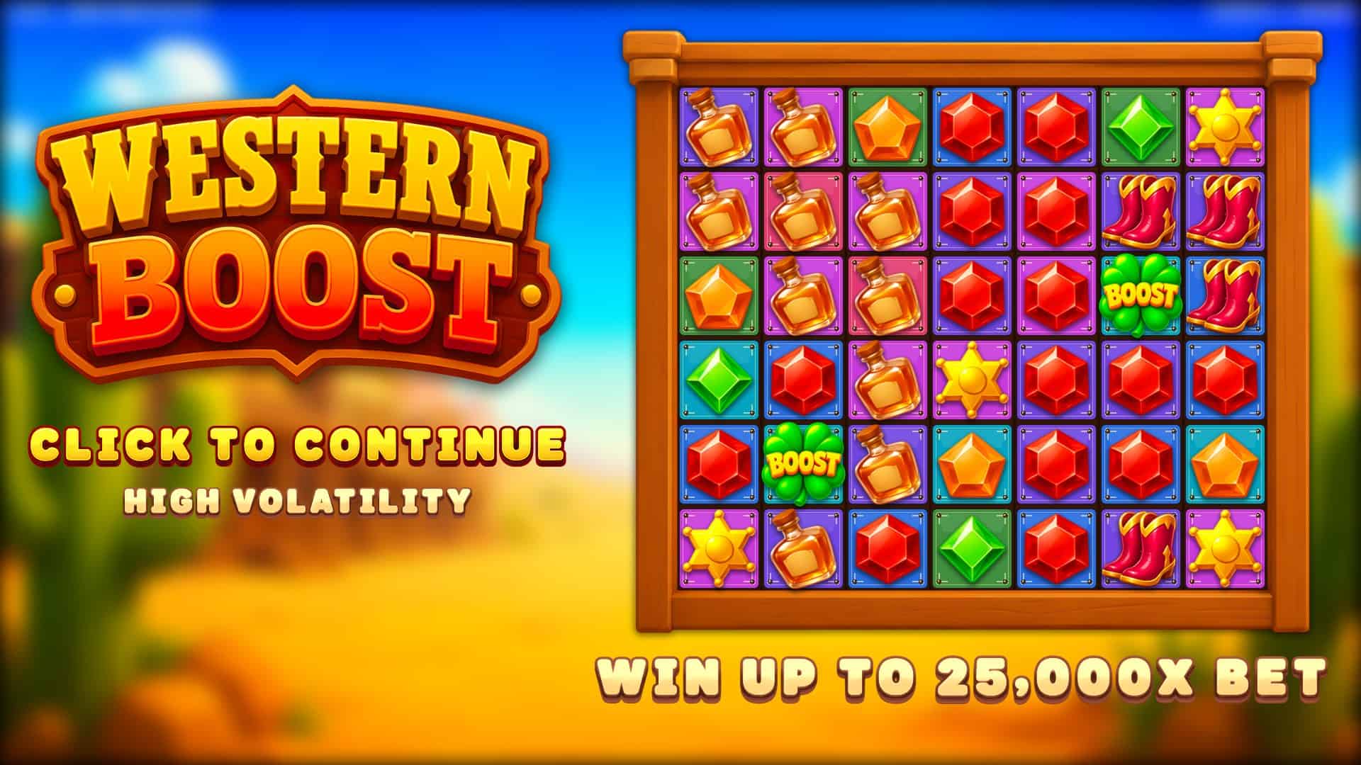 Western Boost slot intro screen