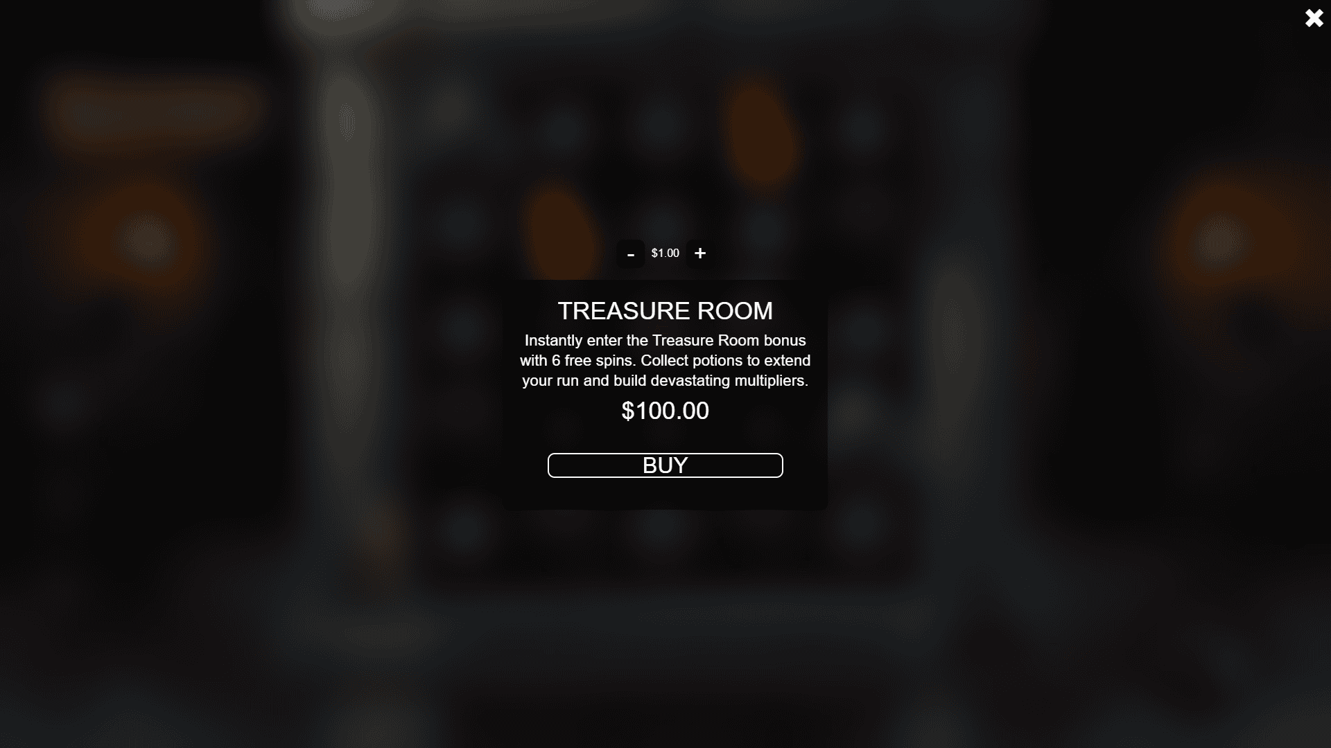 Dungeon Descent bonus buy menu