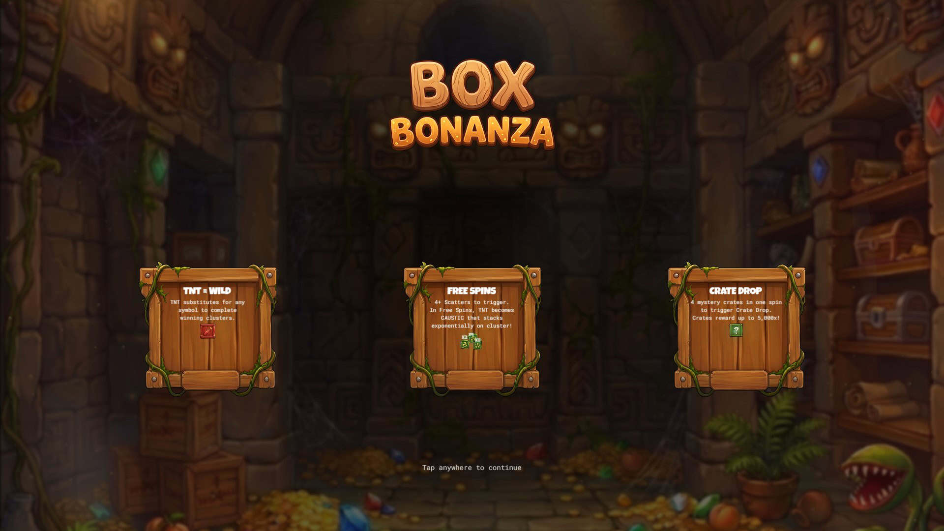 Box Bonanza slot intro screen