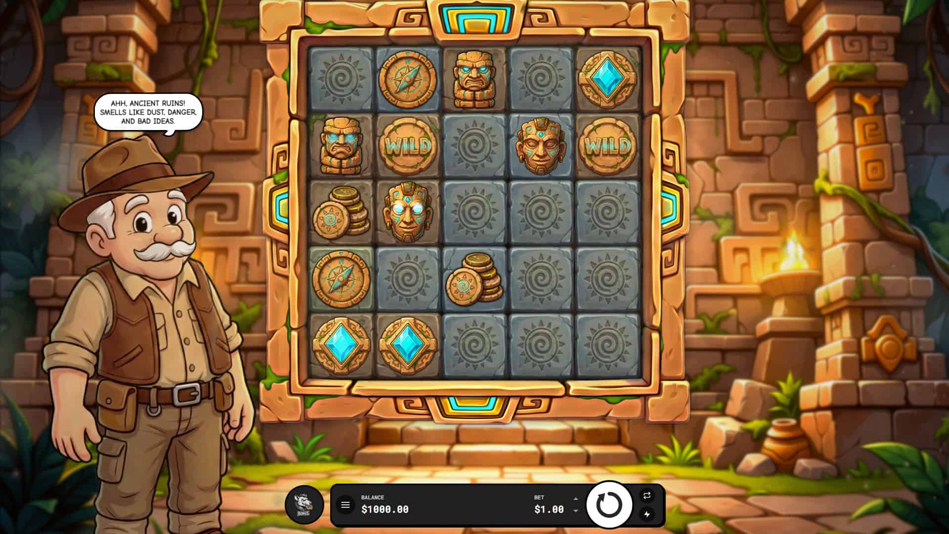 Uncle Franks Relic Run slot gameplay reels
