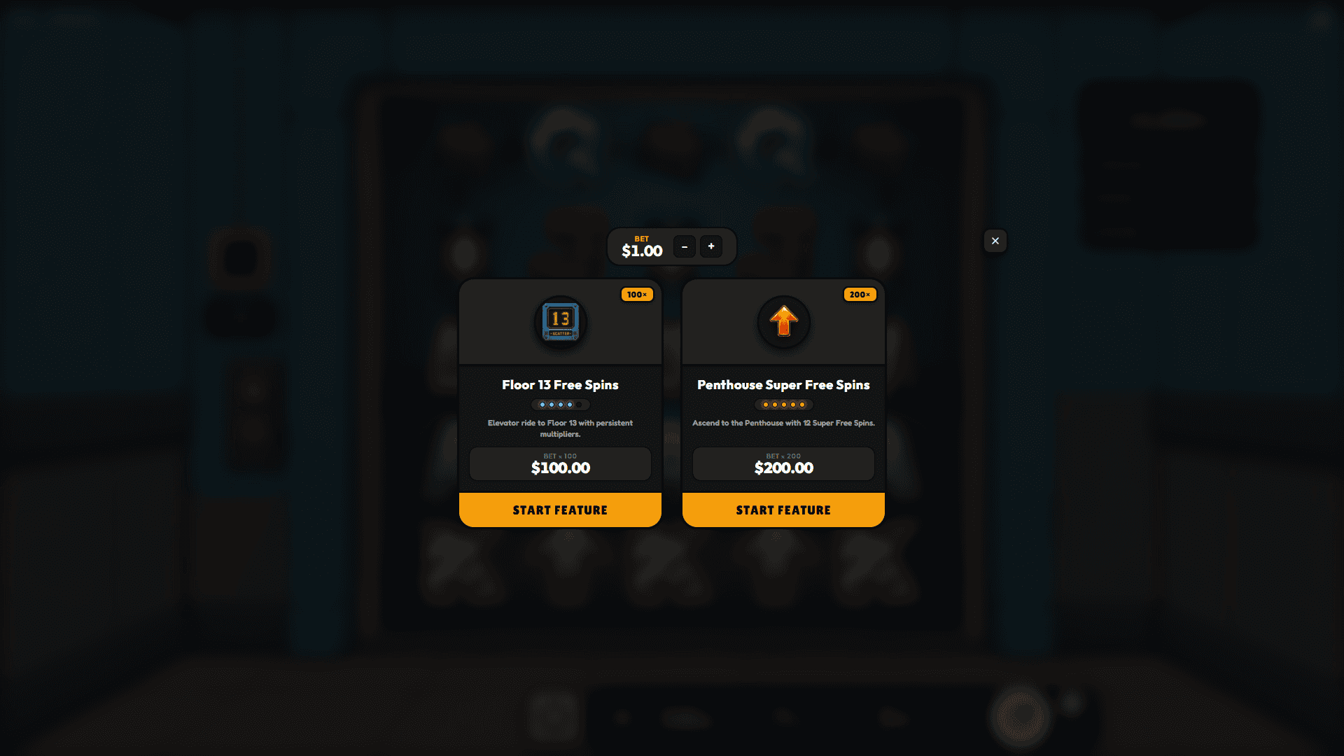 Going UP! bonus buy menu