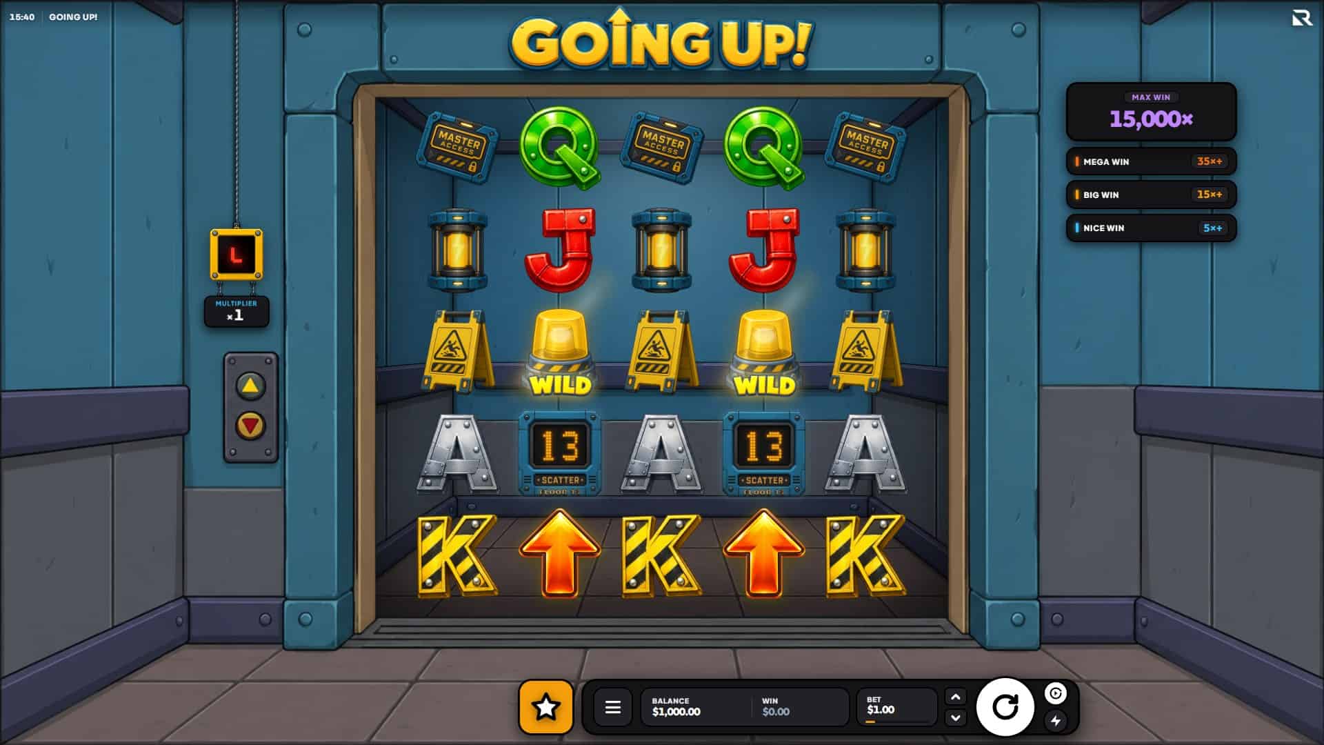 Going UP! slot gameplay reels