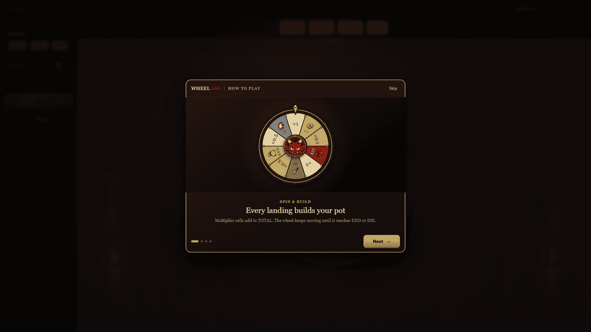 wheel 666 slot intro screen