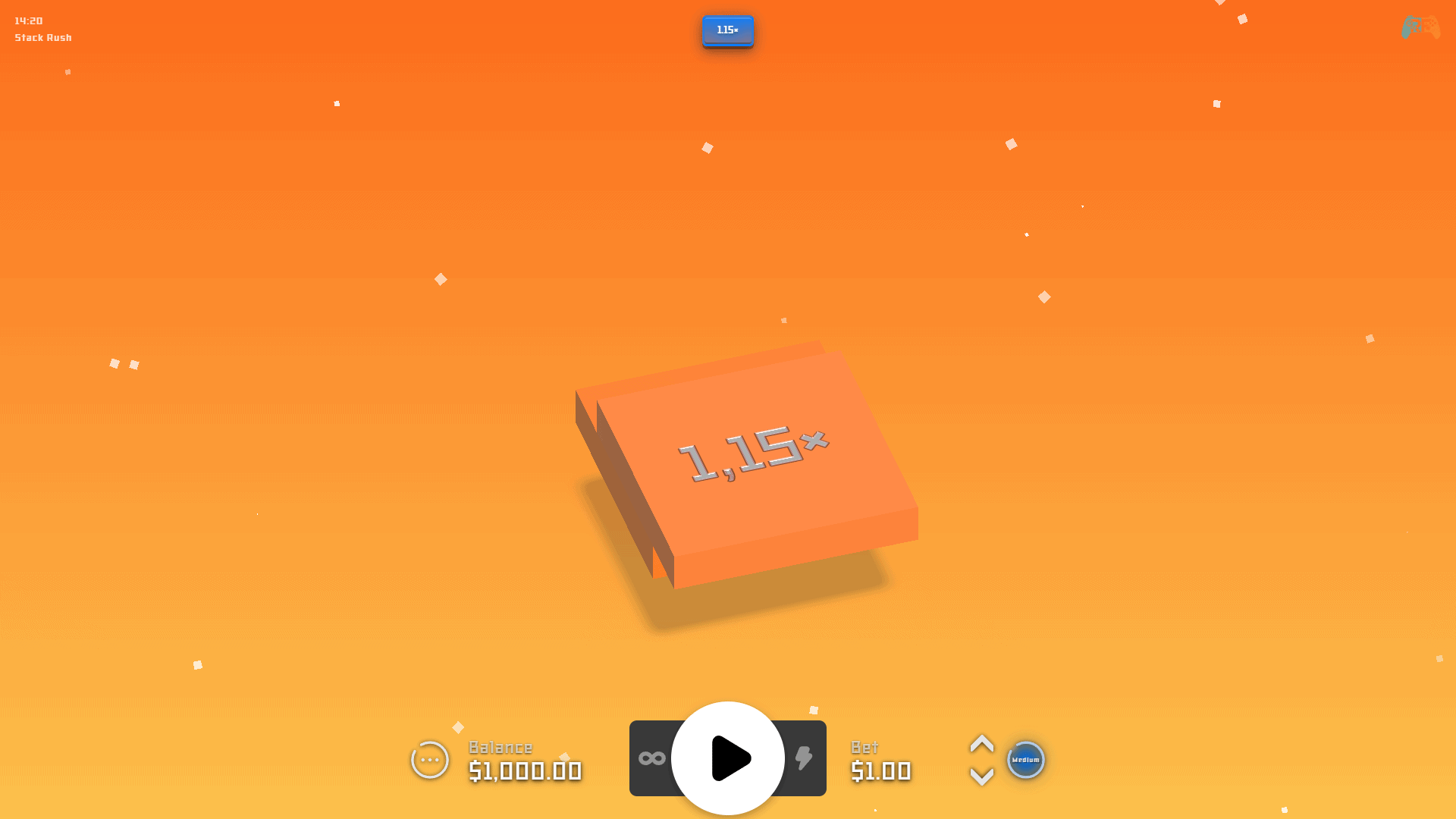 Stack Rush slot gameplay reels