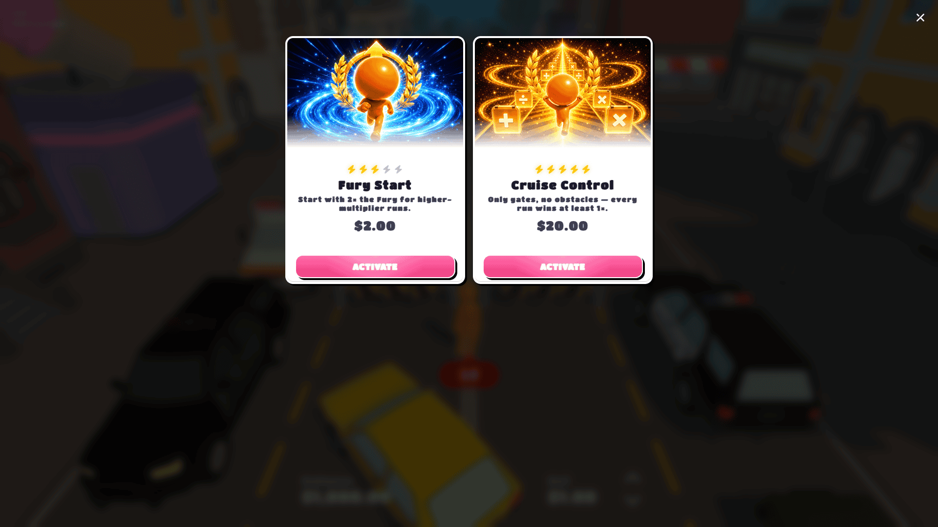 Highway Rush bonus buy menu