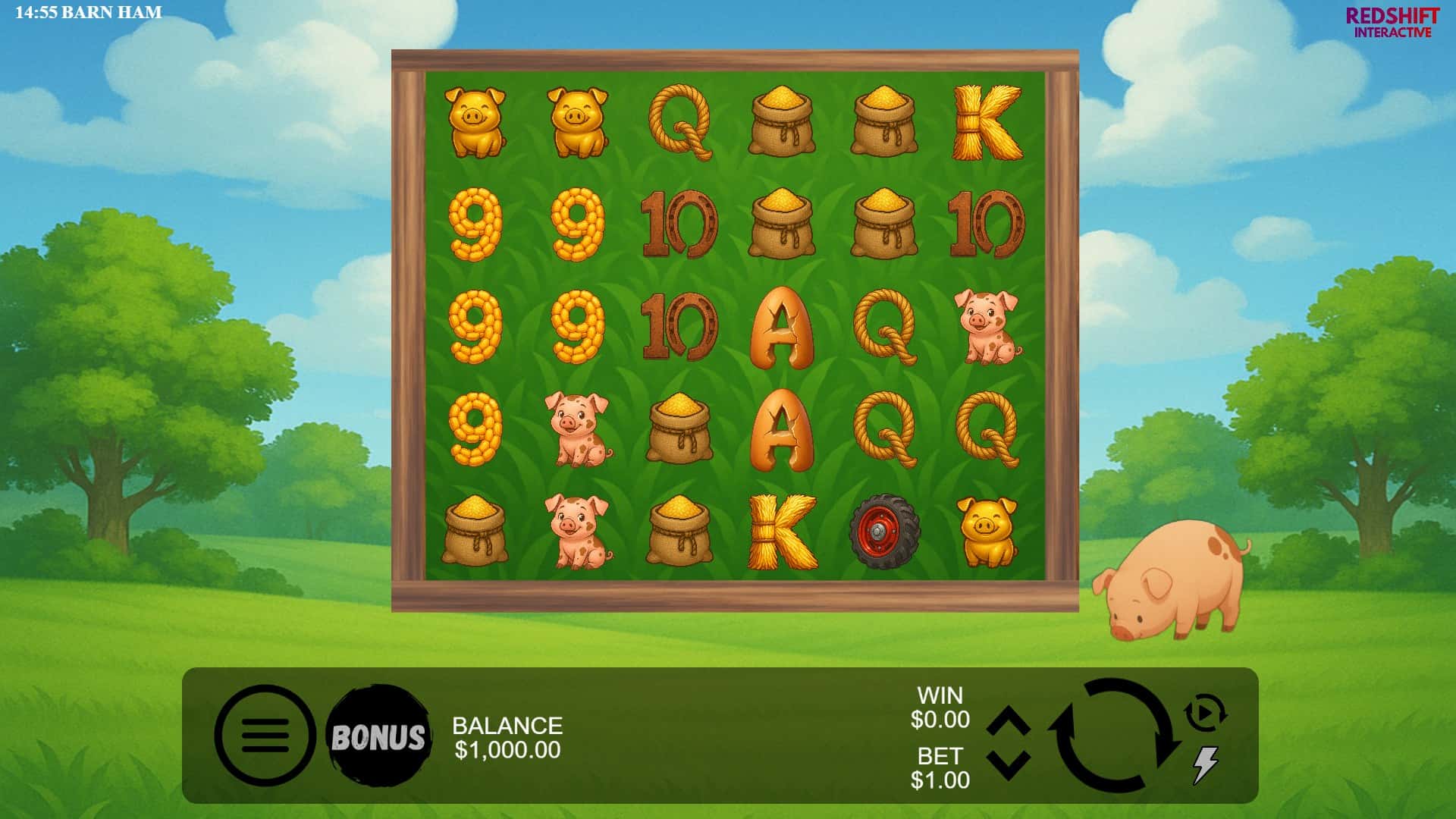 Barn Ham slot gameplay reels