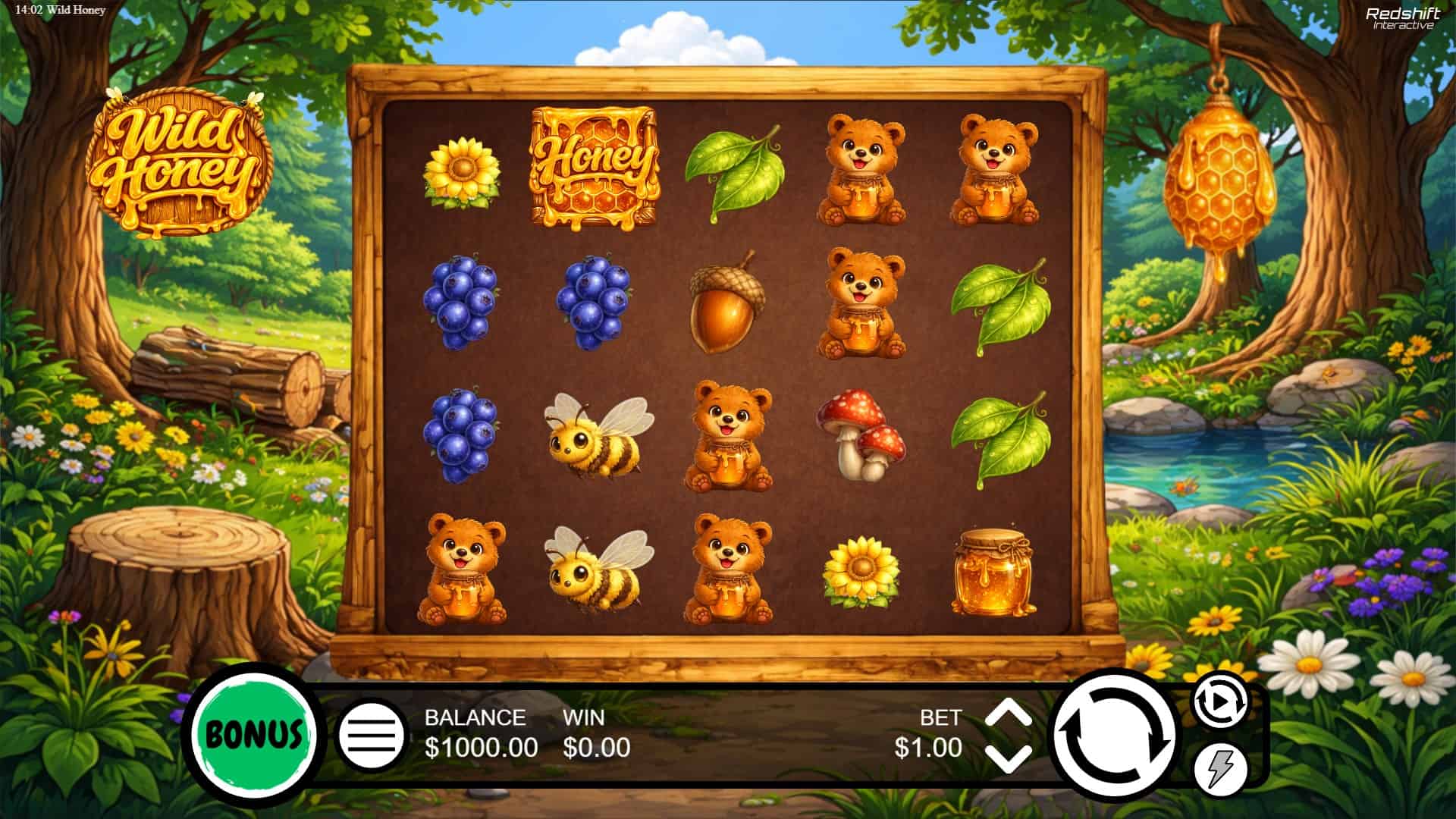 Wild Honey slot gameplay reels