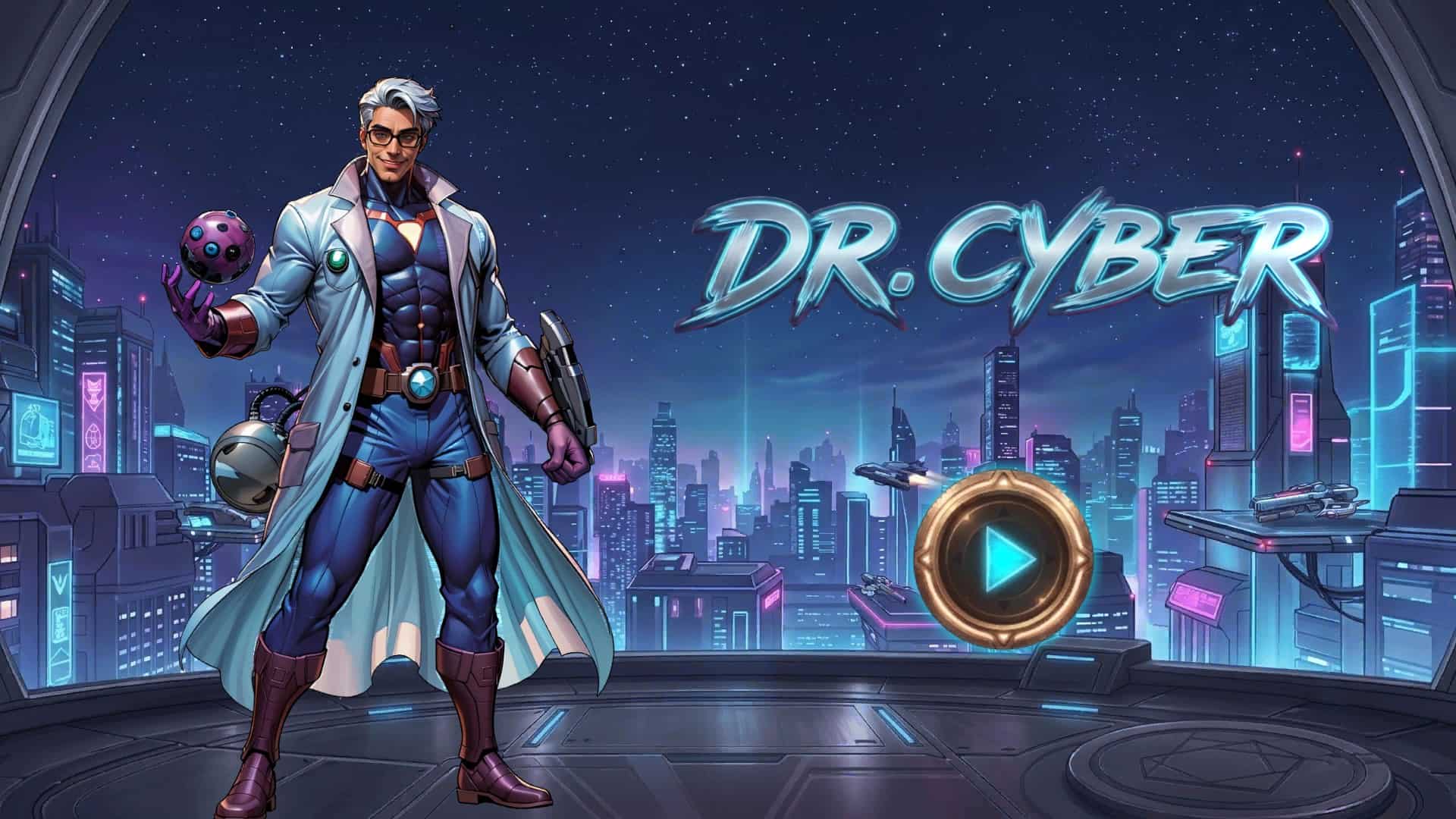 Dr Cyber slot intro screen