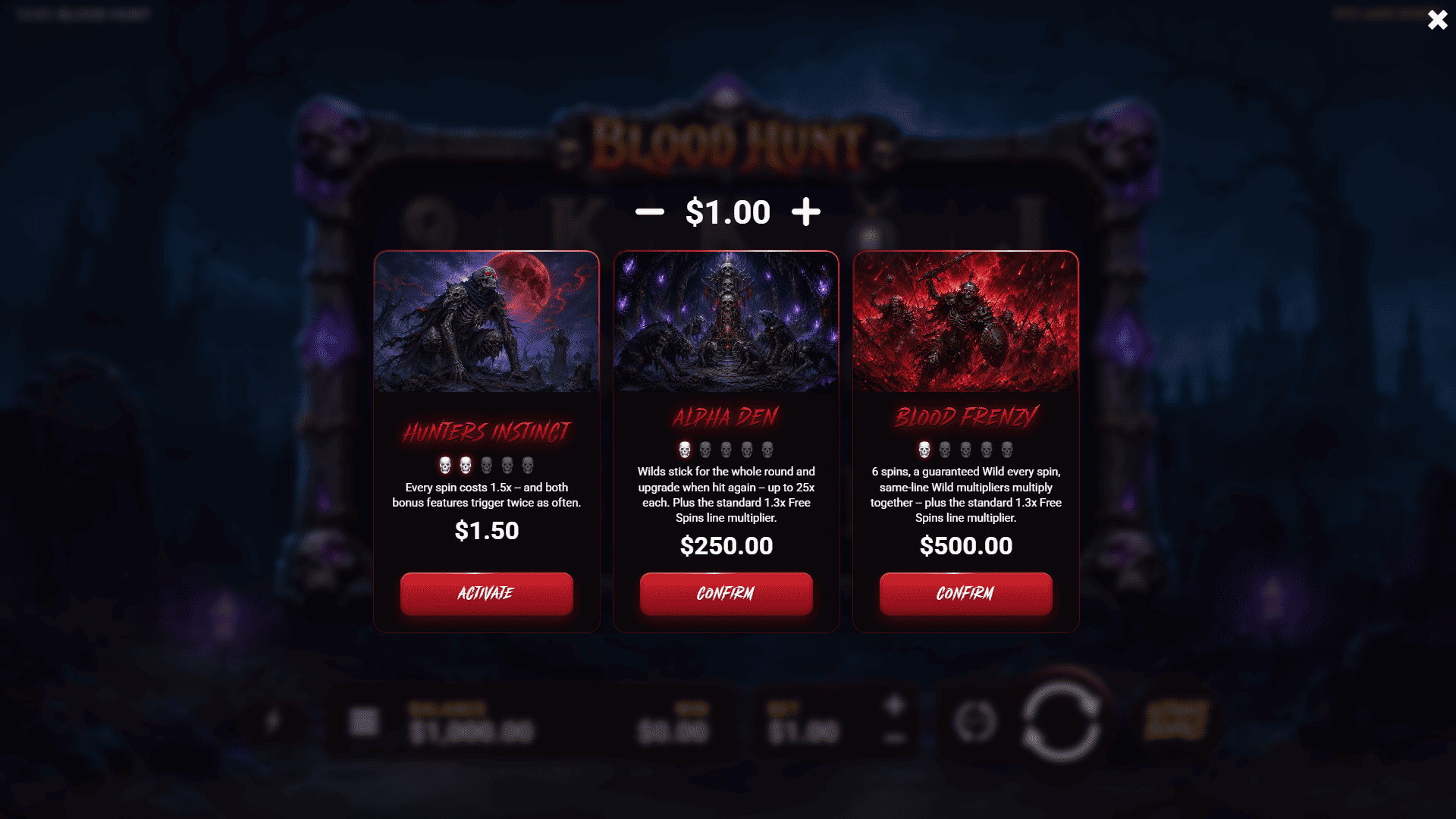 Blood Hunt bonus buy menu