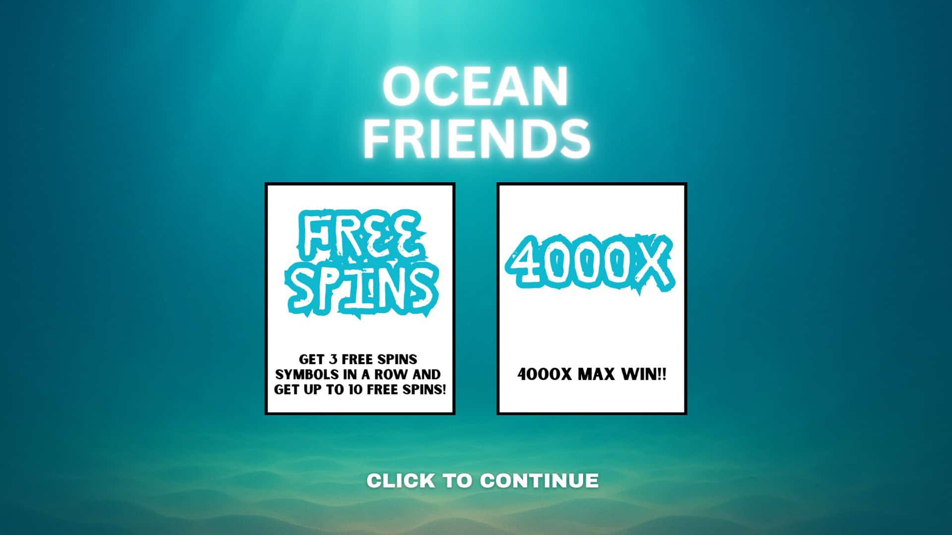 Ocean Friends slot intro screen