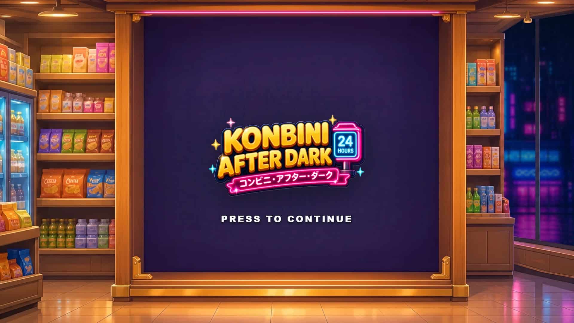 Konbini After Dark slot intro screen
