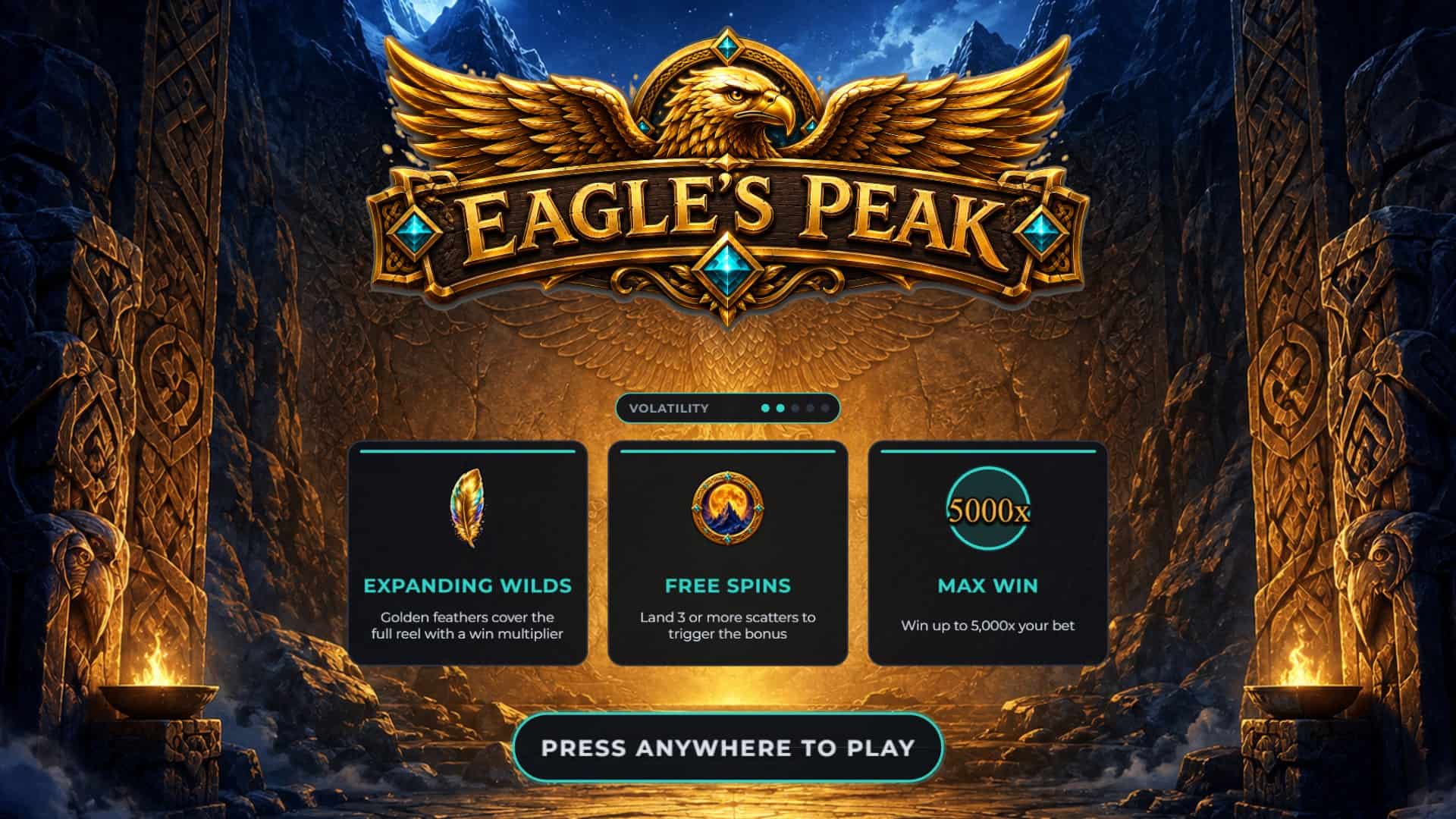Eagles Peak slot intro screen