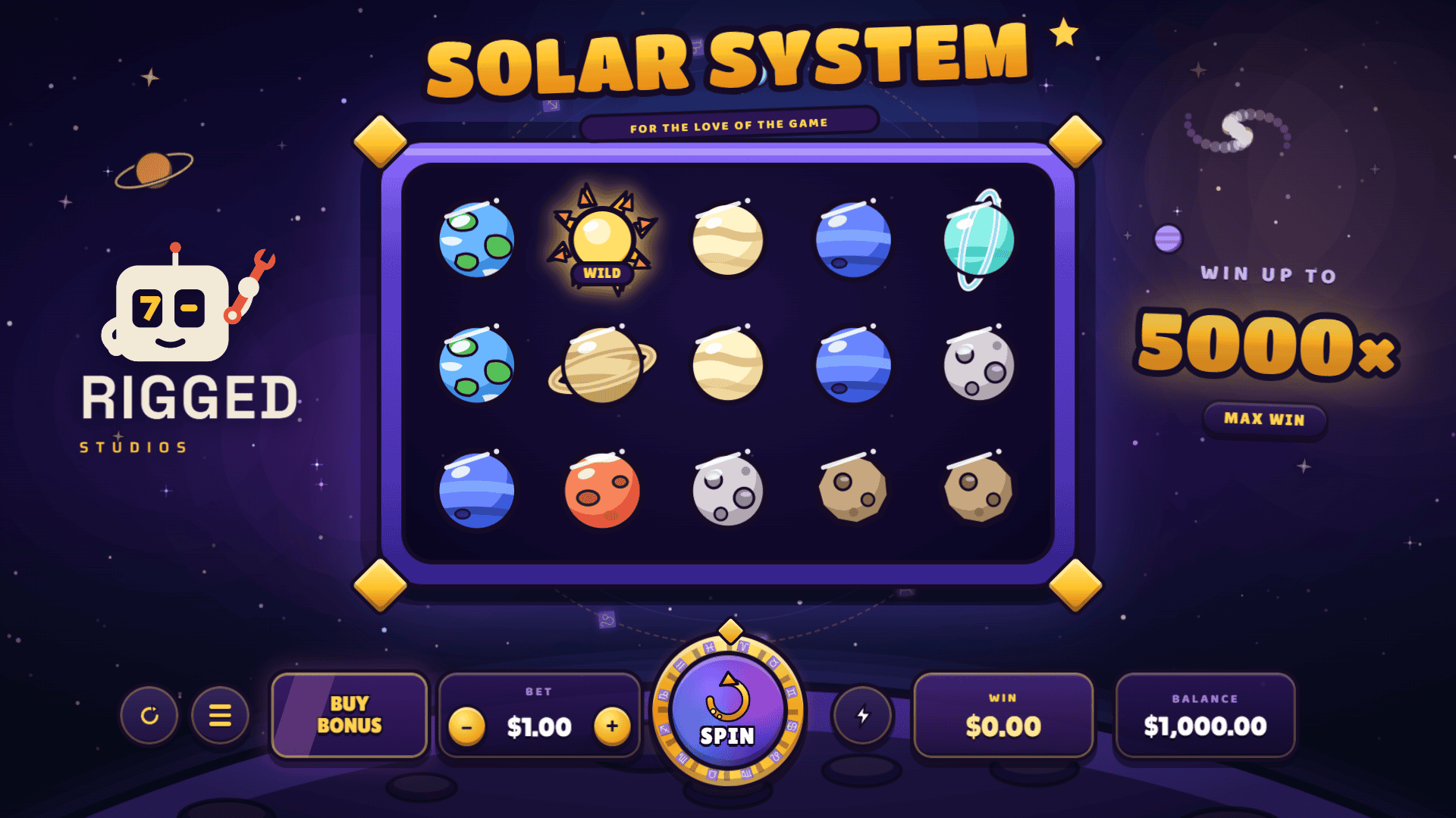 Solar System slot gameplay reels