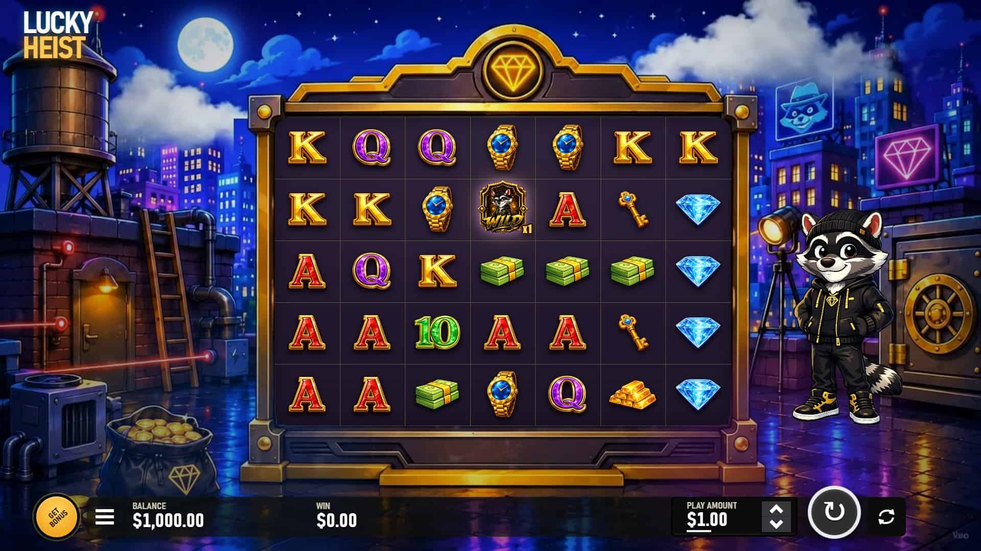 Lucky Heist slot gameplay reels