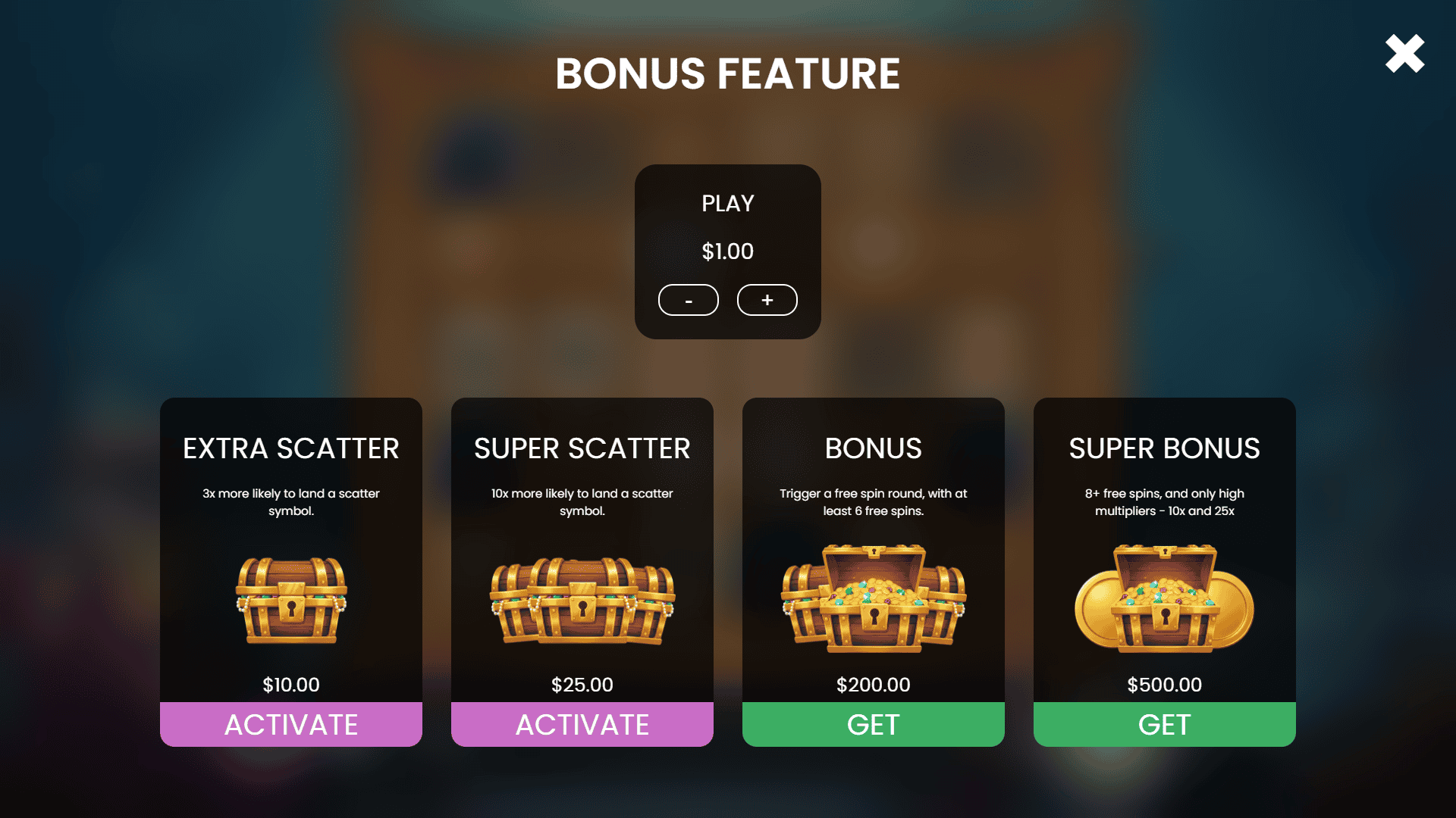 Kraken Depths bonus buy menu