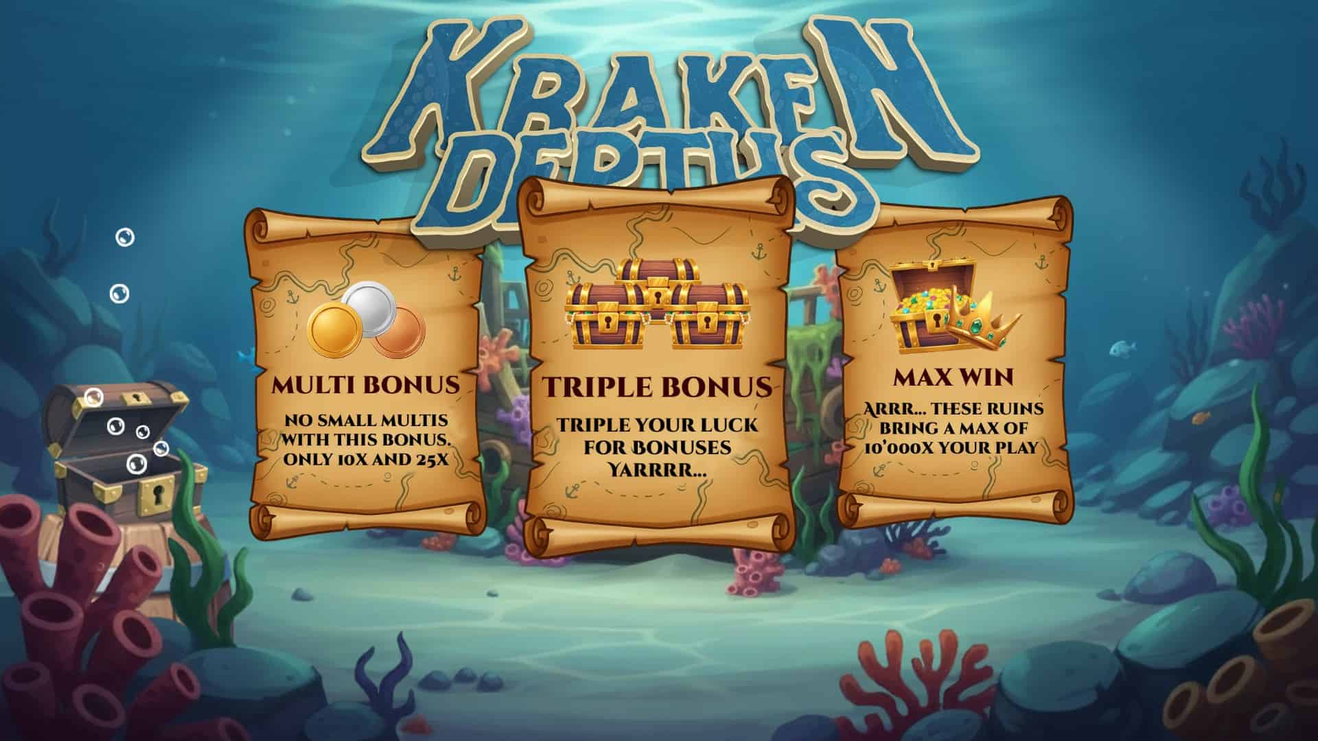 Kraken Depths slot intro screen