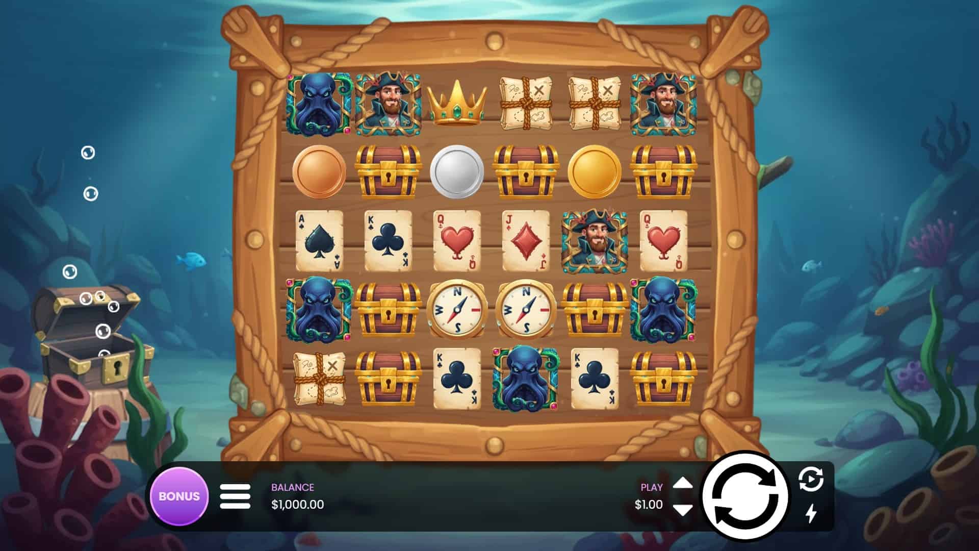 Kraken Depths slot gameplay reels