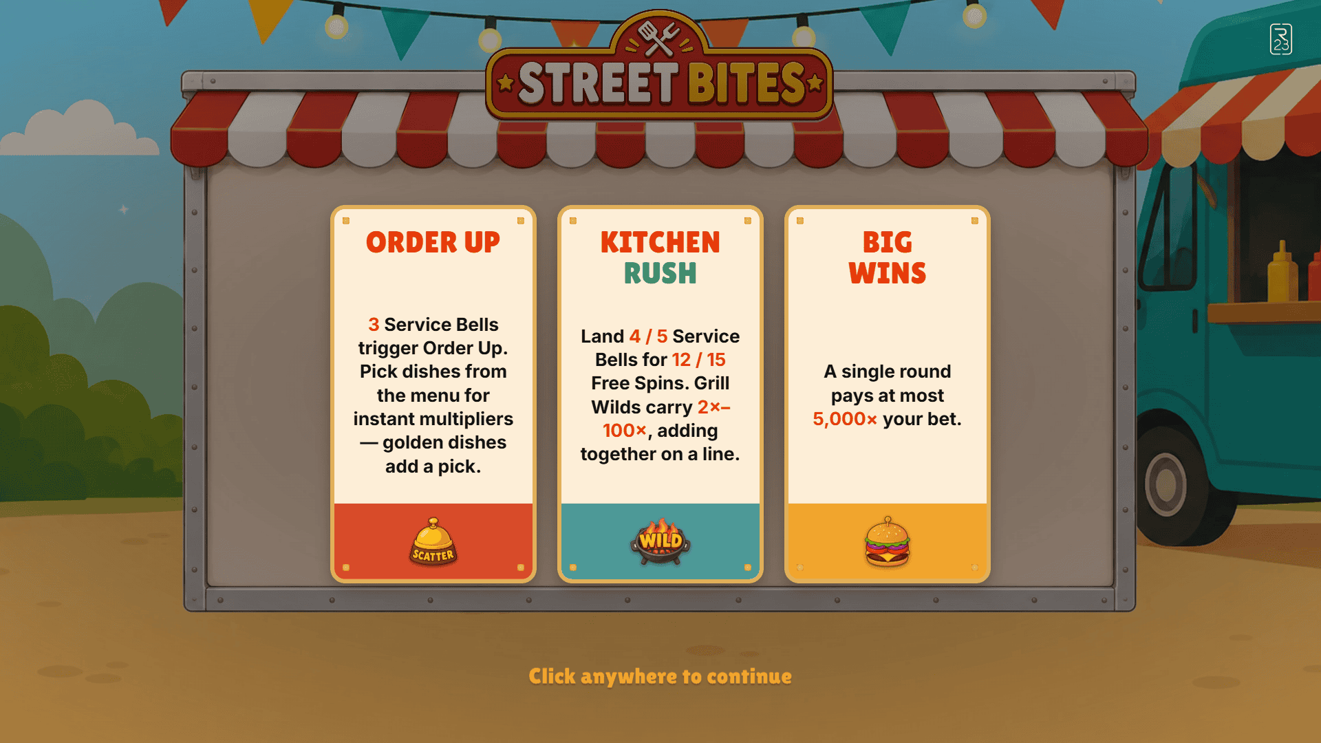 Street Bites slot intro screen