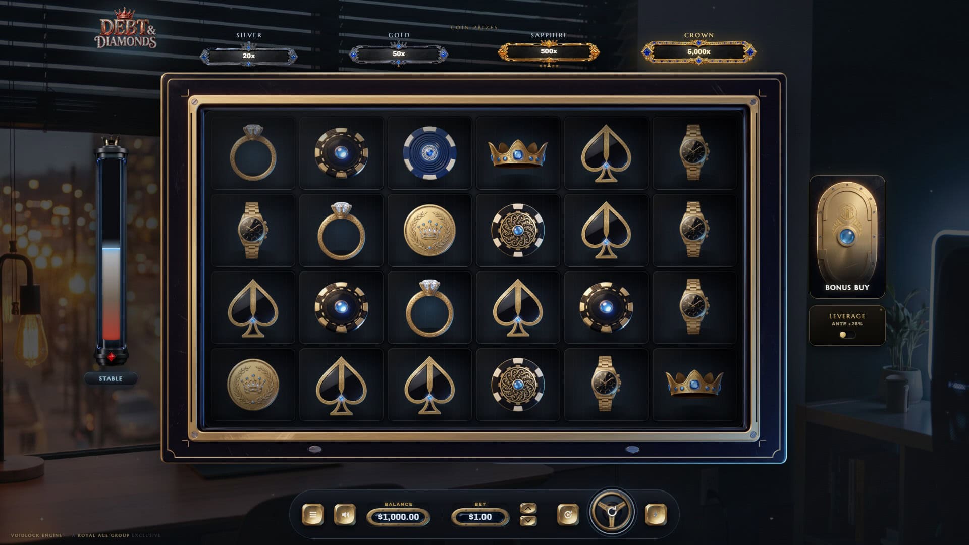 Debt & Diamonds slot gameplay reels