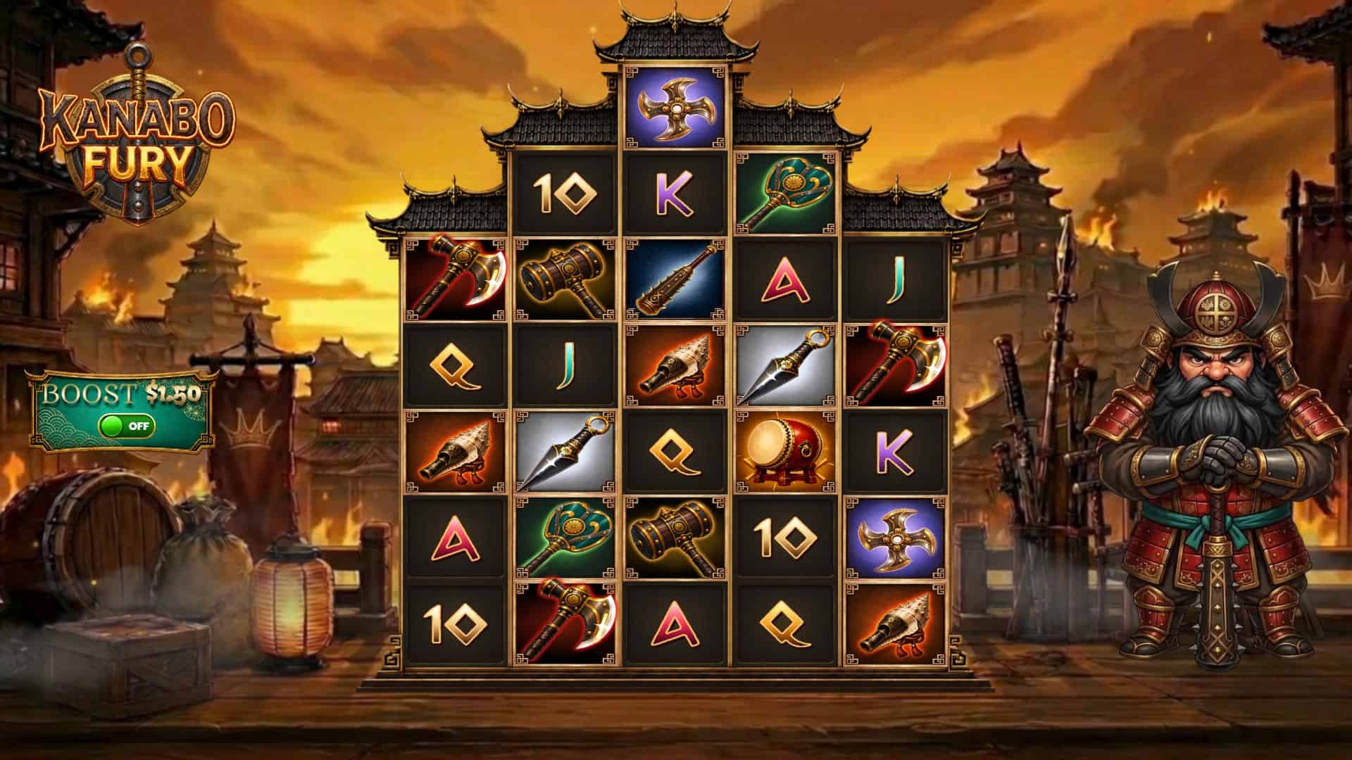 Kanabo Fury slot gameplay reels