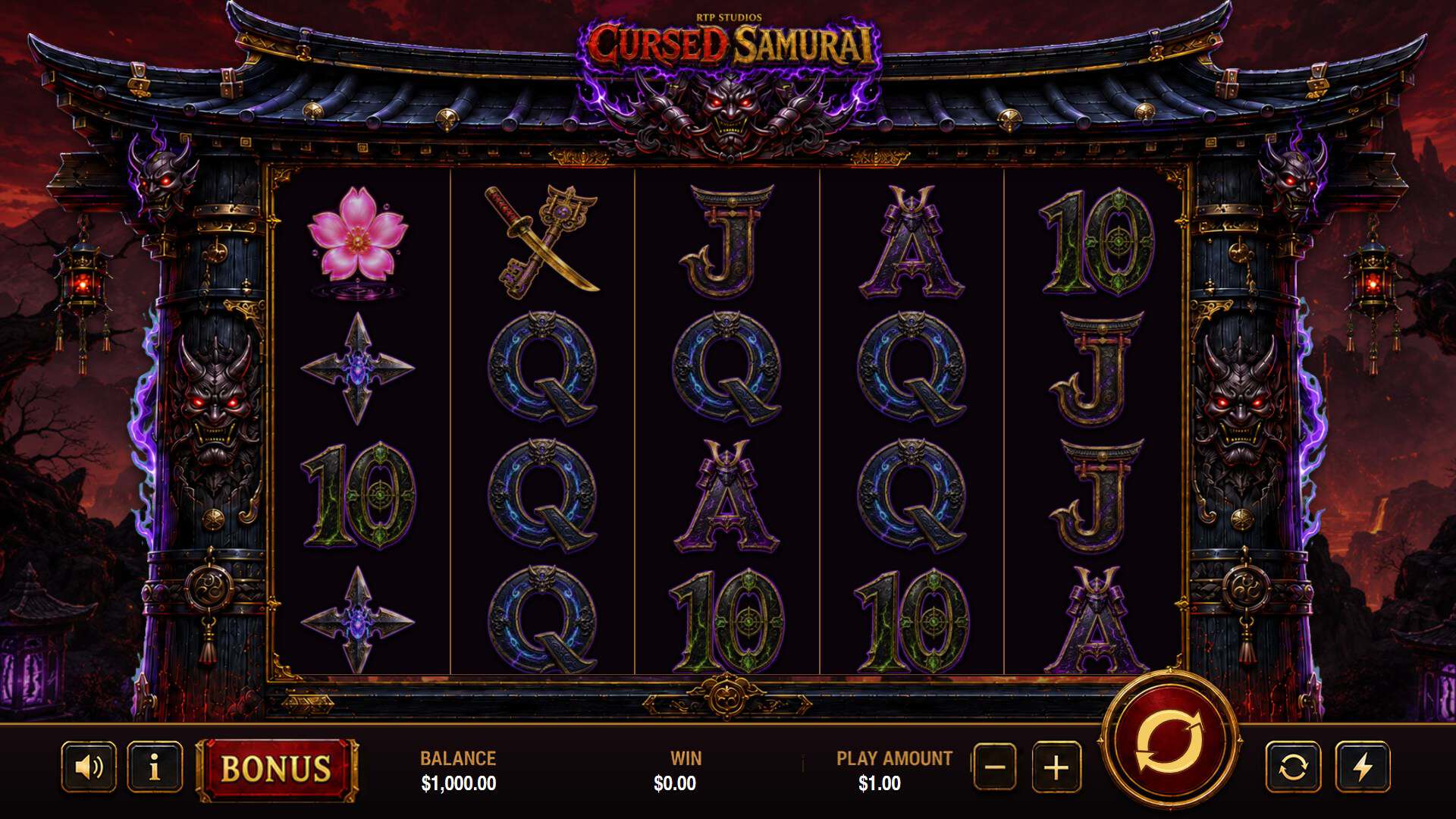 Cursed Samurai slot gameplay reels