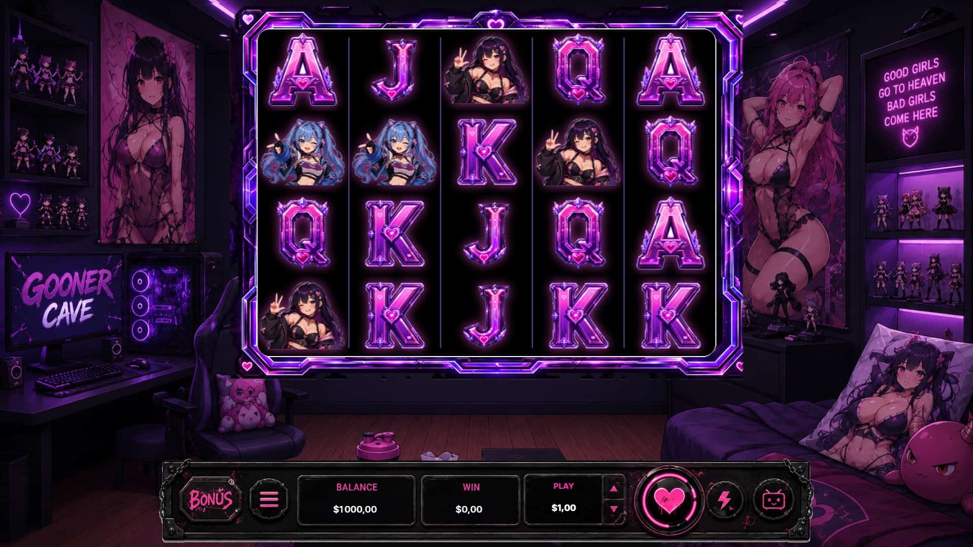 The Goon Cave slot gameplay reels