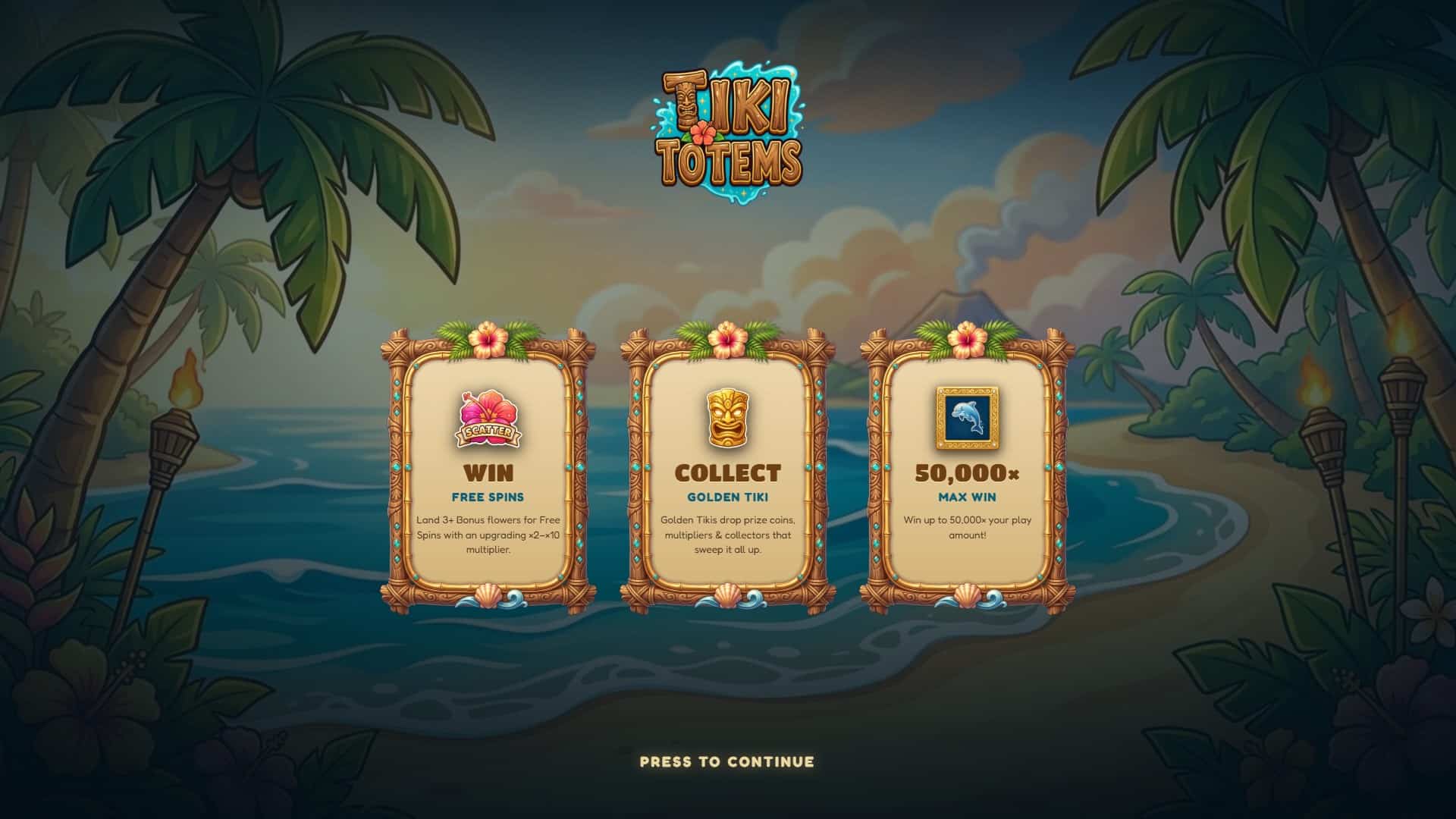 Tiki Totems slot intro screen
