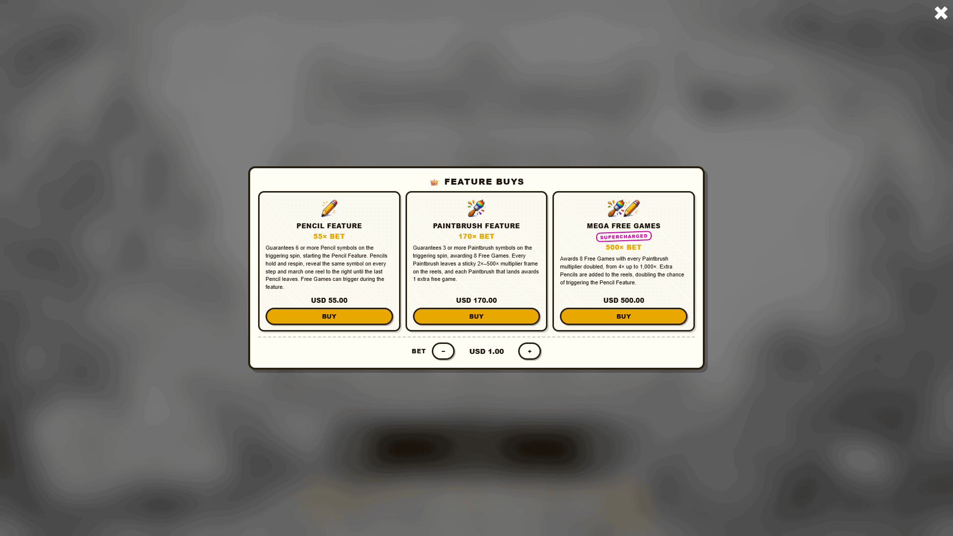 Sketchy Business bonus buy menu