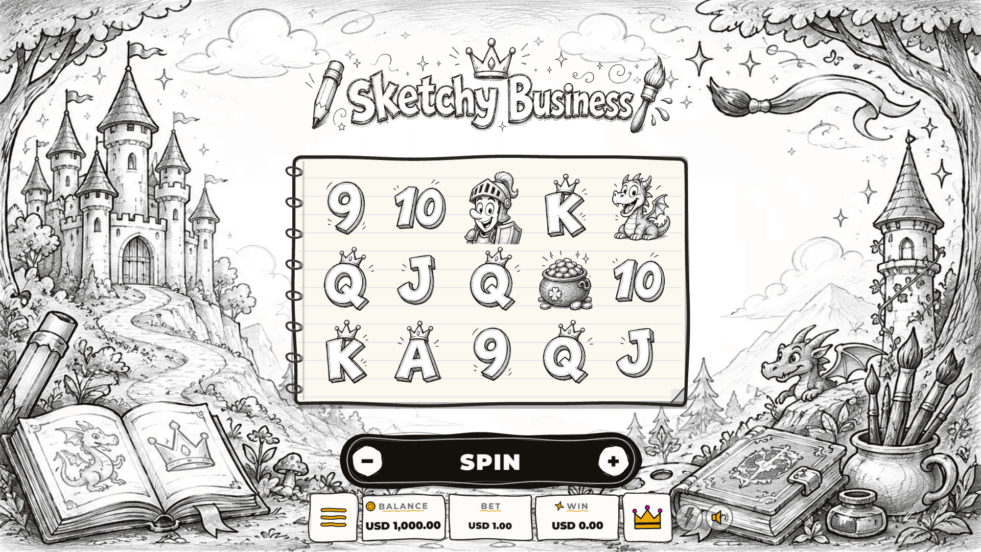 Sketchy Business slot gameplay reels